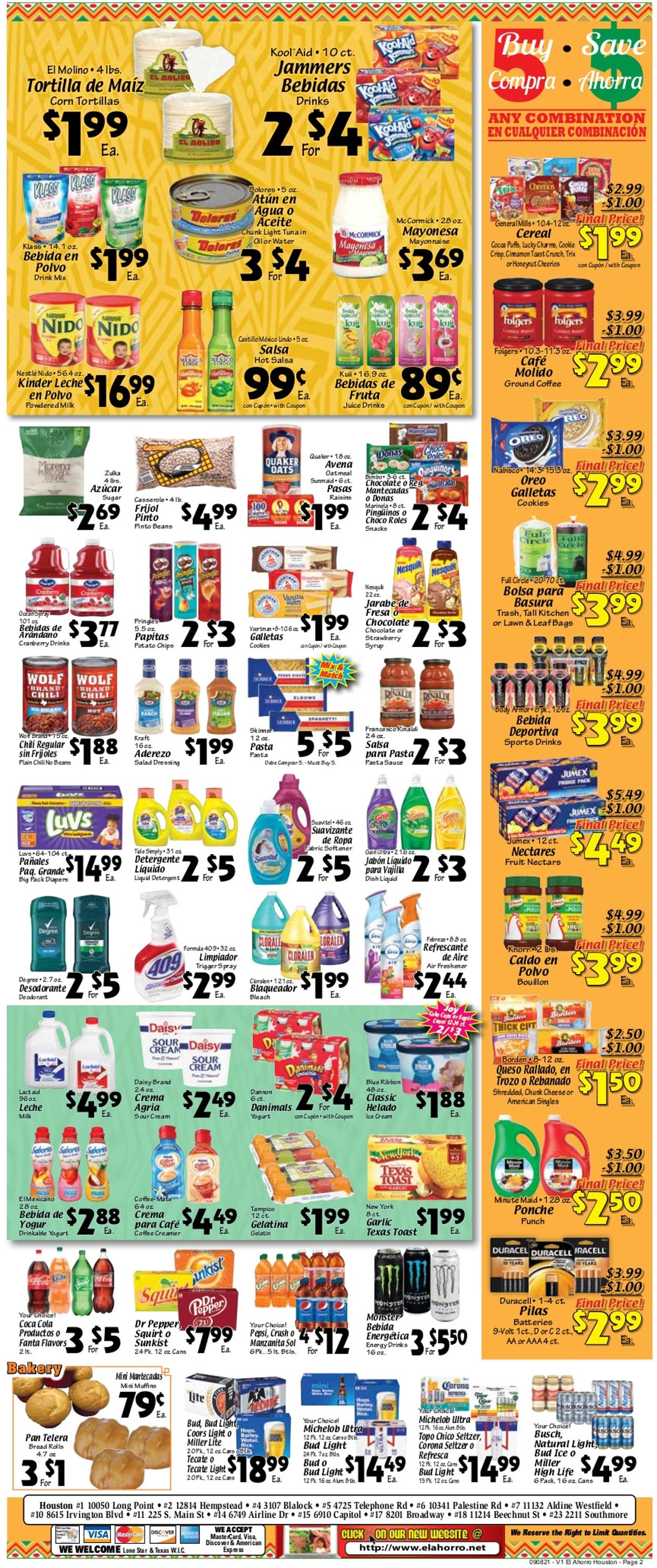 Catalogue El Ahorro Supermarket from 09/08/2021