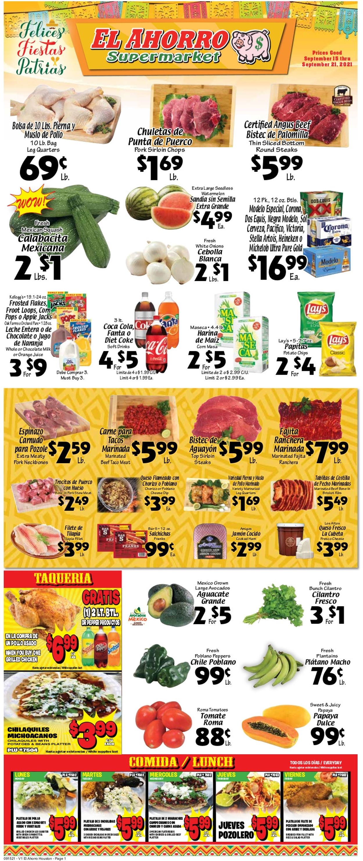 Catalogue El Ahorro Supermarket from 09/15/2021