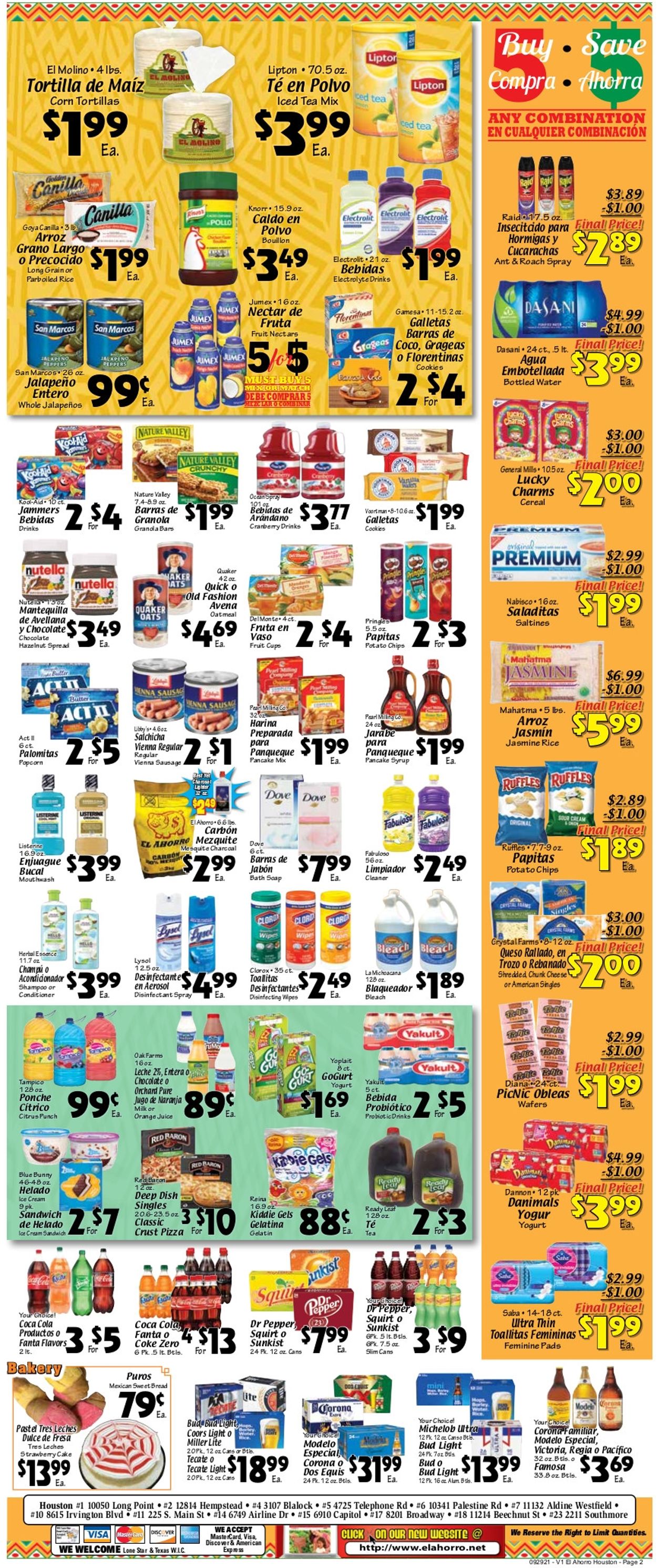 Catalogue El Ahorro Supermarket from 09/29/2021