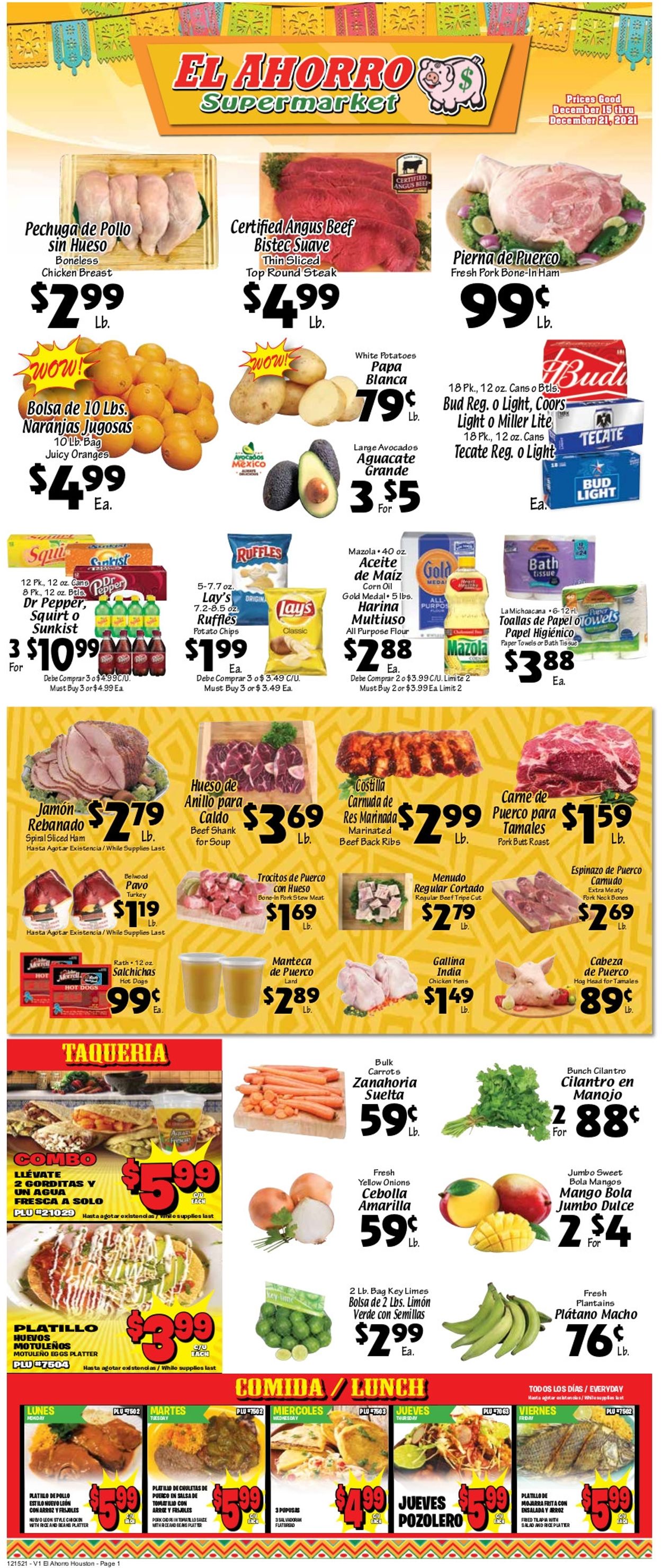Catalogue El Ahorro Supermarket from 12/15/2021