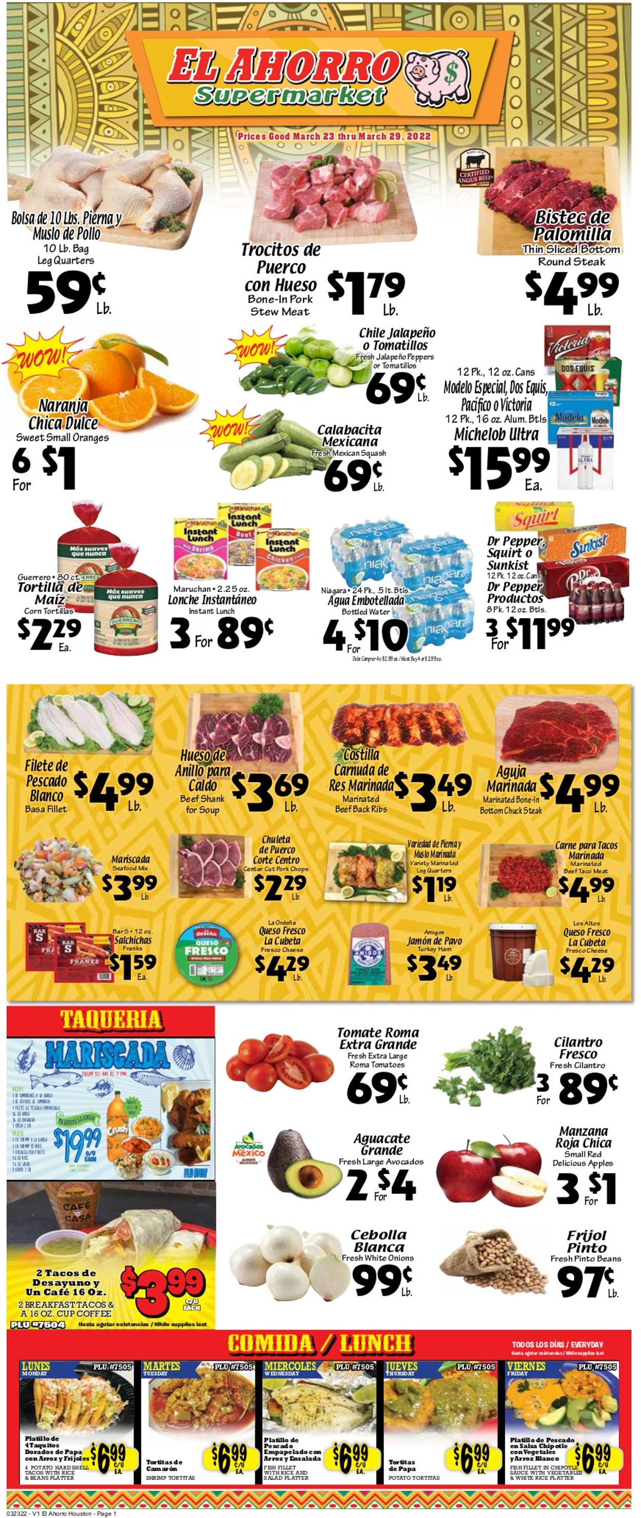 Catalogue El Ahorro Supermarket from 03/23/2022