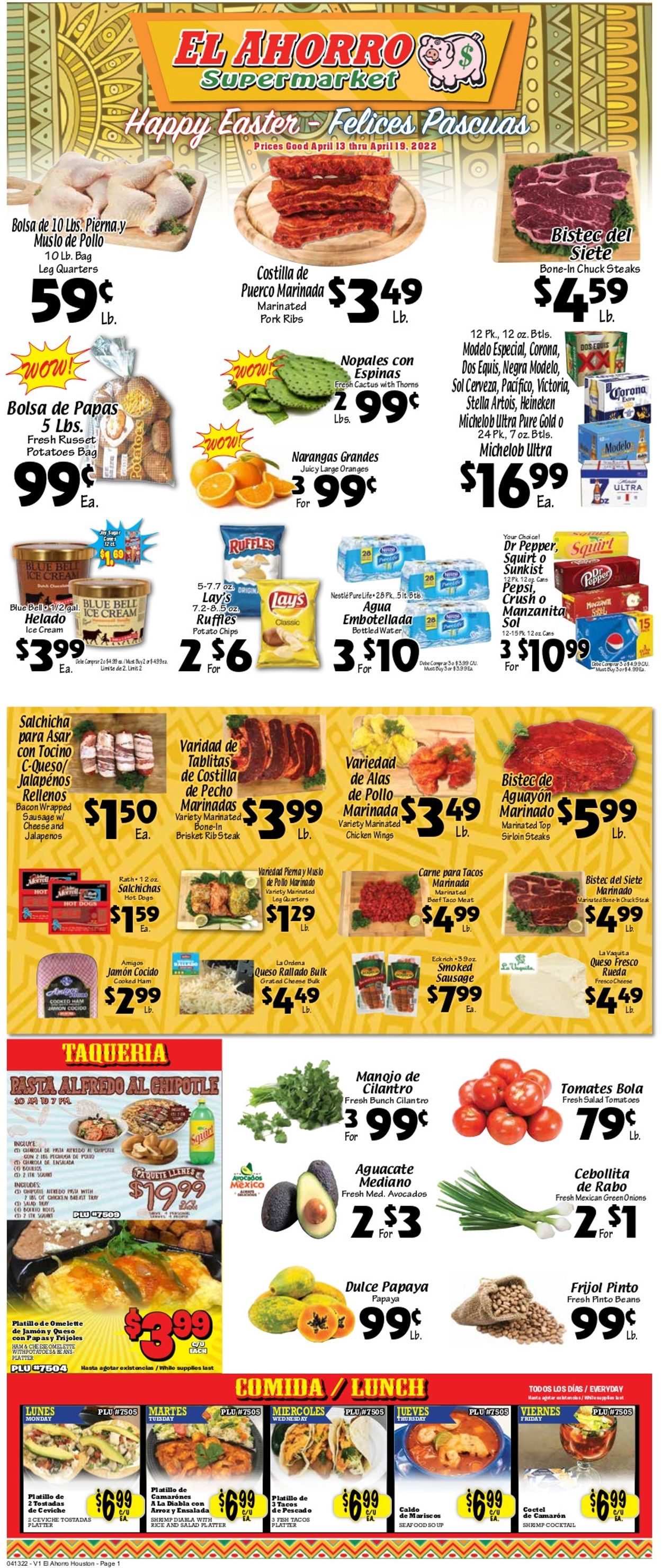 Catalogue El Ahorro Supermarket EASTER 2022 from 04/13/2022