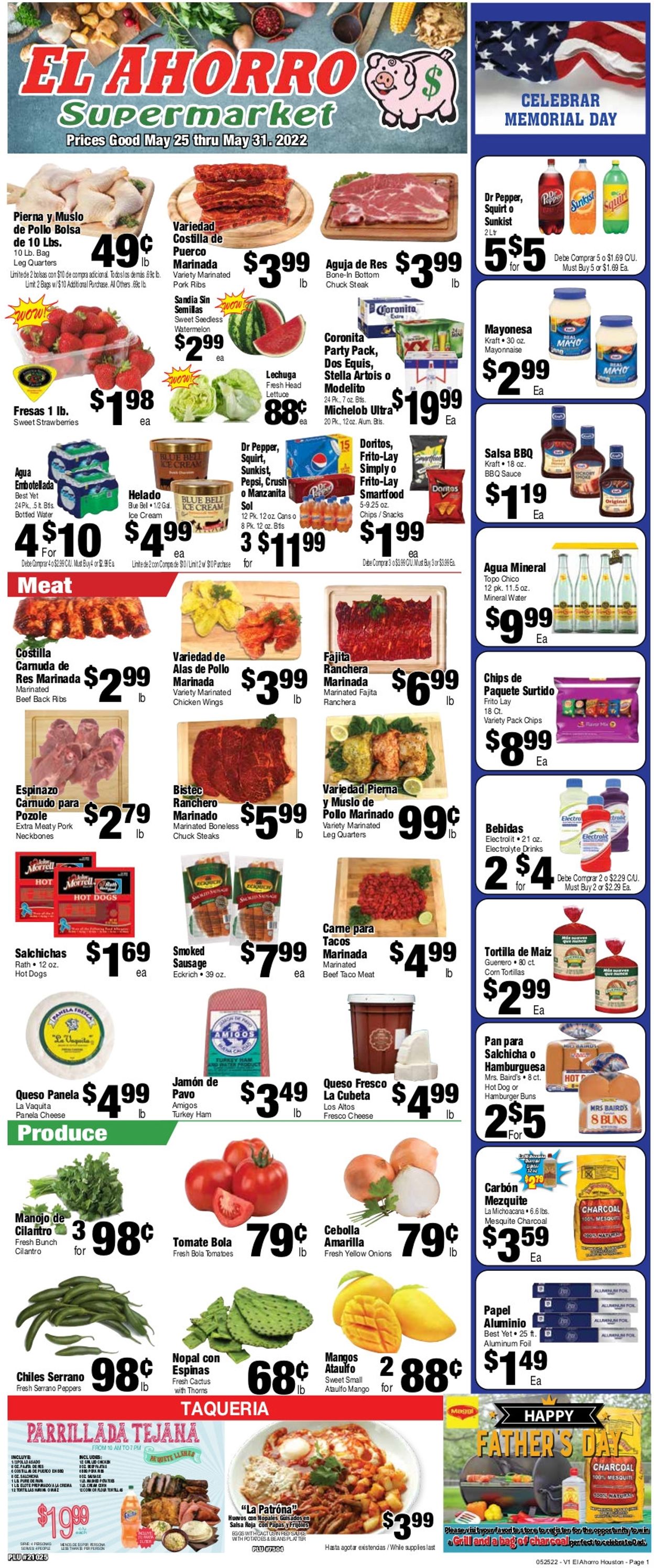 Catalogue El Ahorro Supermarket from 05/25/2022