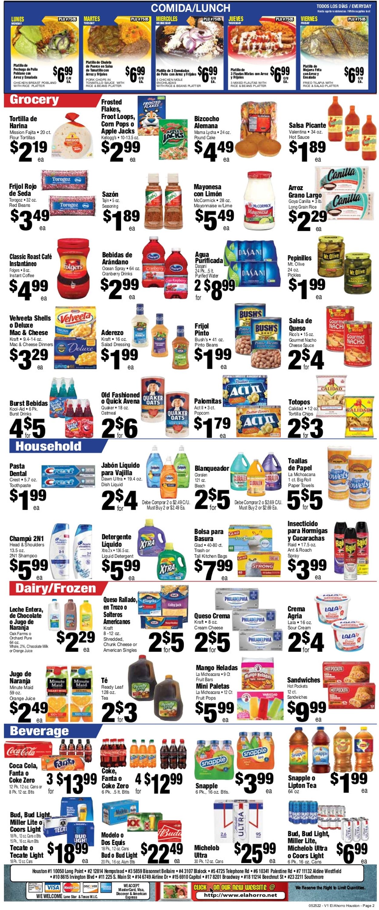 Catalogue El Ahorro Supermarket from 05/25/2022