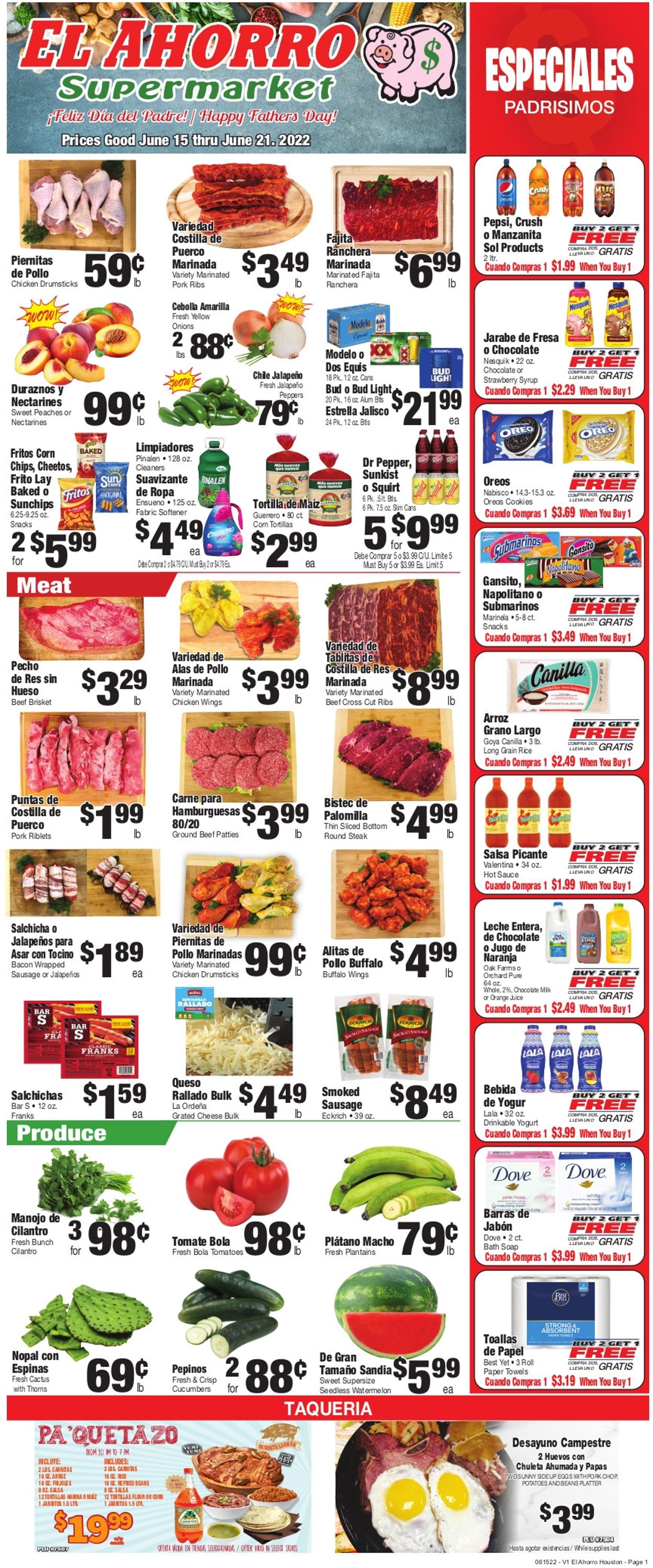 Catalogue El Ahorro Supermarket from 06/15/2022
