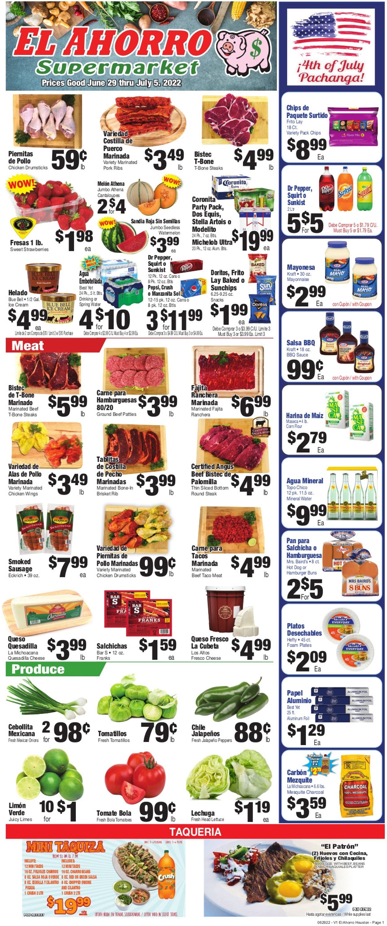 Catalogue El Ahorro Supermarket from 06/29/2022