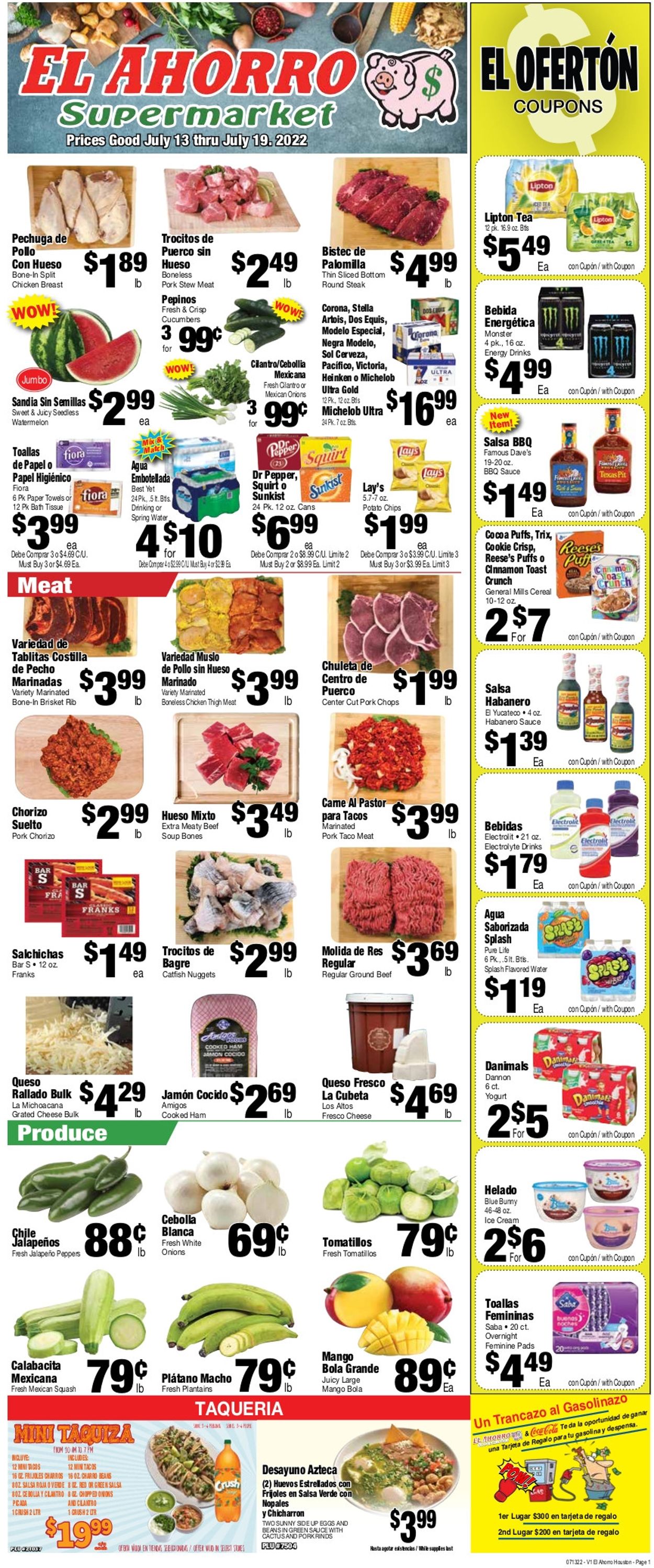 Catalogue El Ahorro Supermarket from 07/13/2022