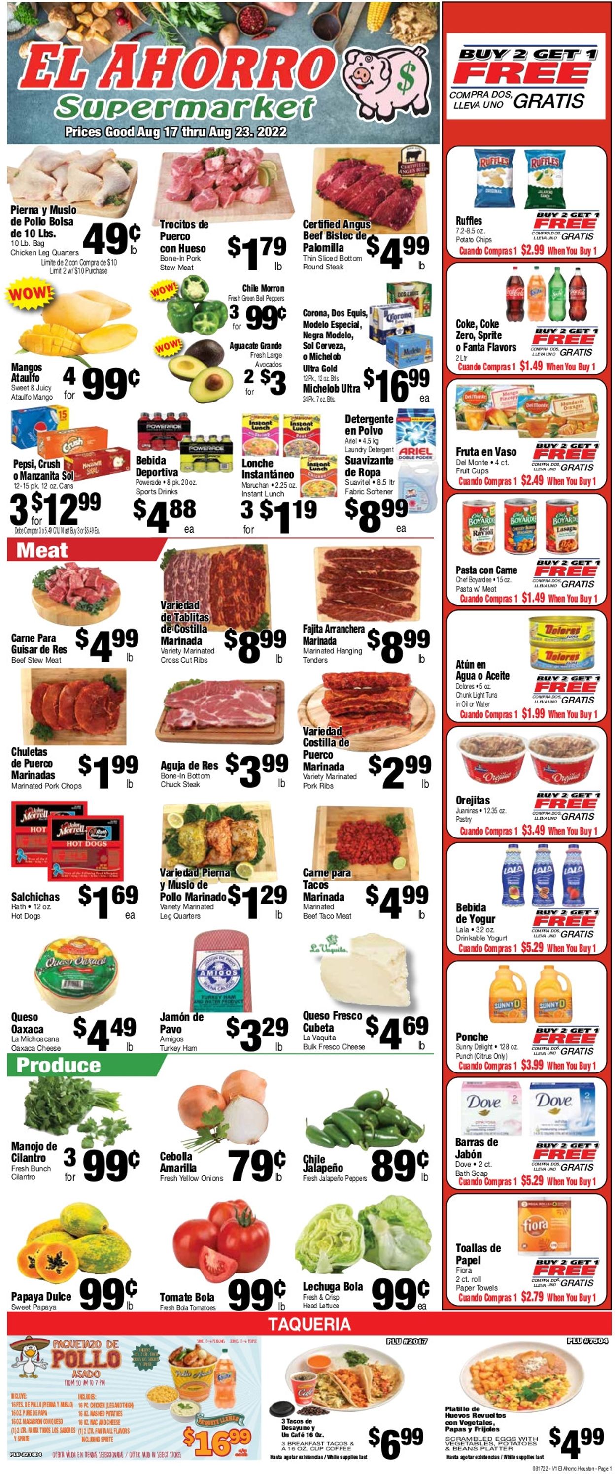 Catalogue El Ahorro Supermarket from 08/17/2022