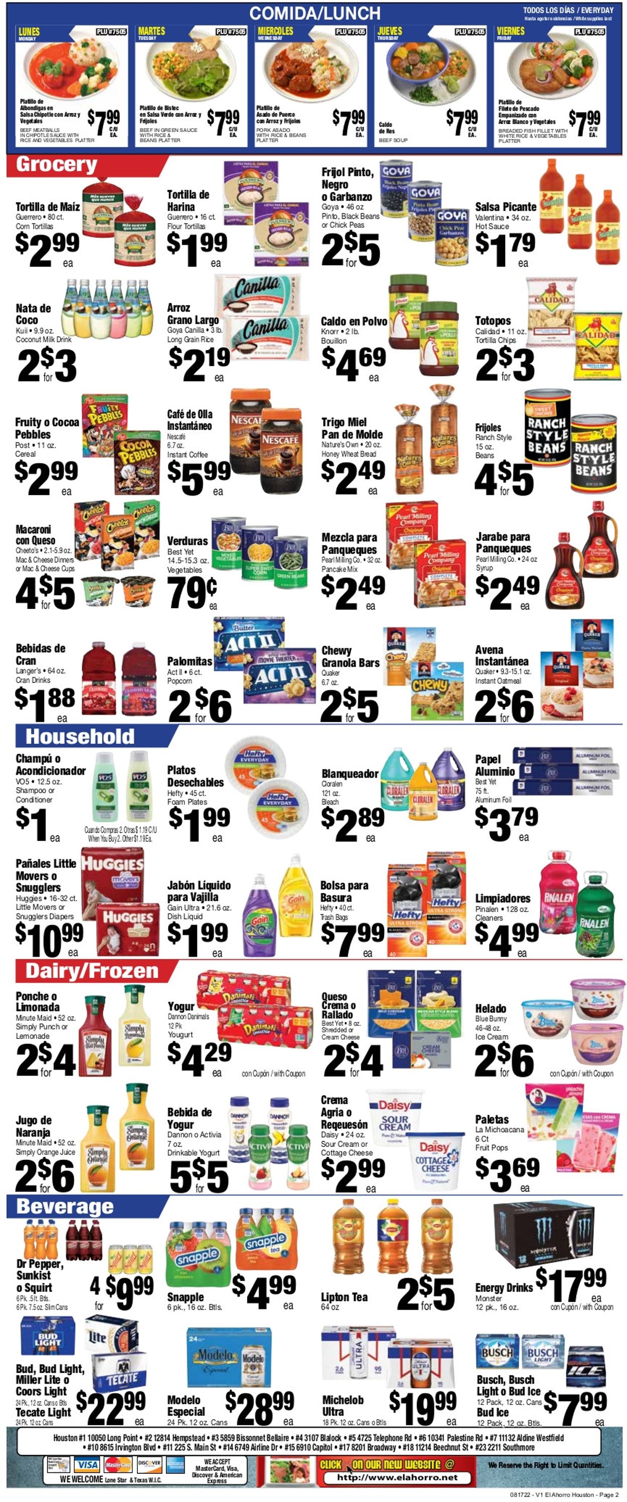 Catalogue El Ahorro Supermarket from 08/17/2022