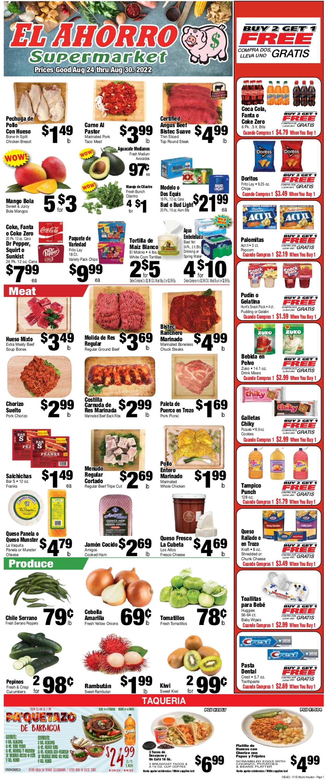 Catalogue El Ahorro Supermarket from 08/24/2022