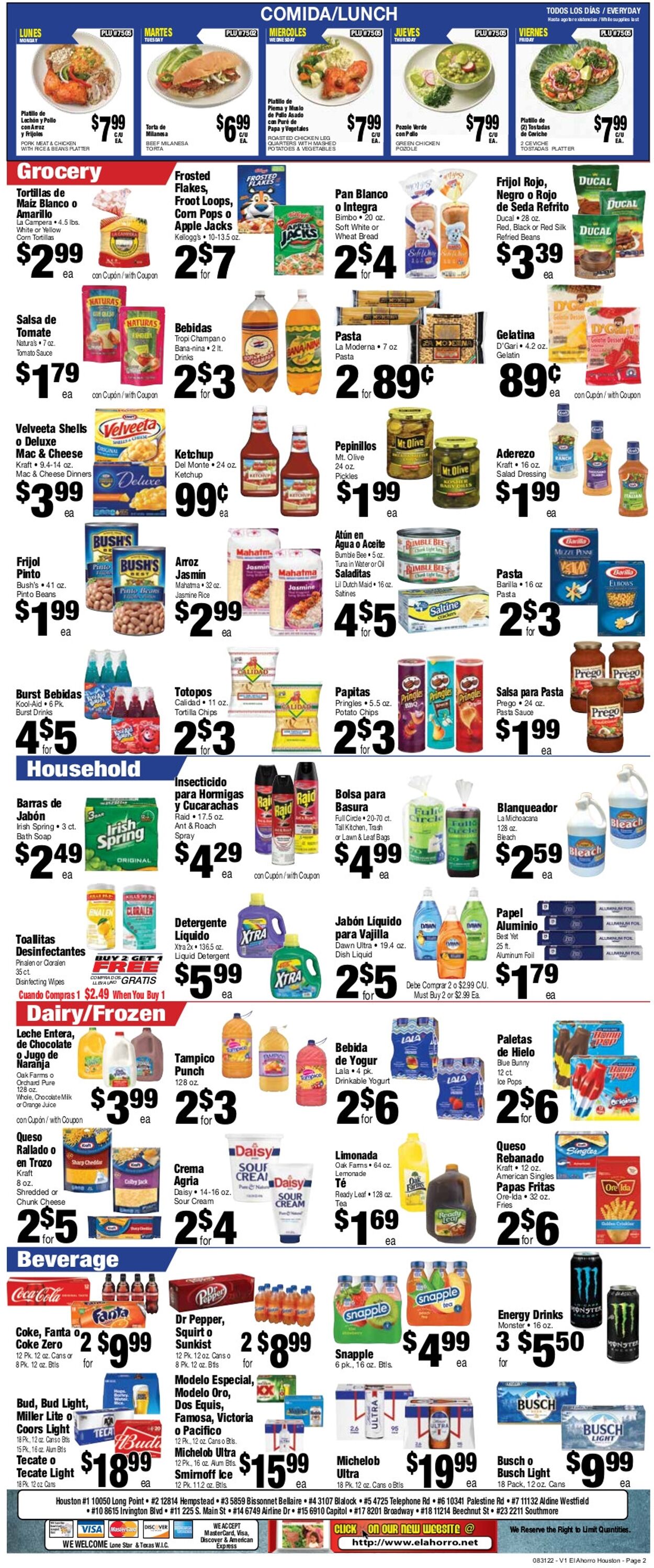 Catalogue El Ahorro Supermarket from 08/31/2022