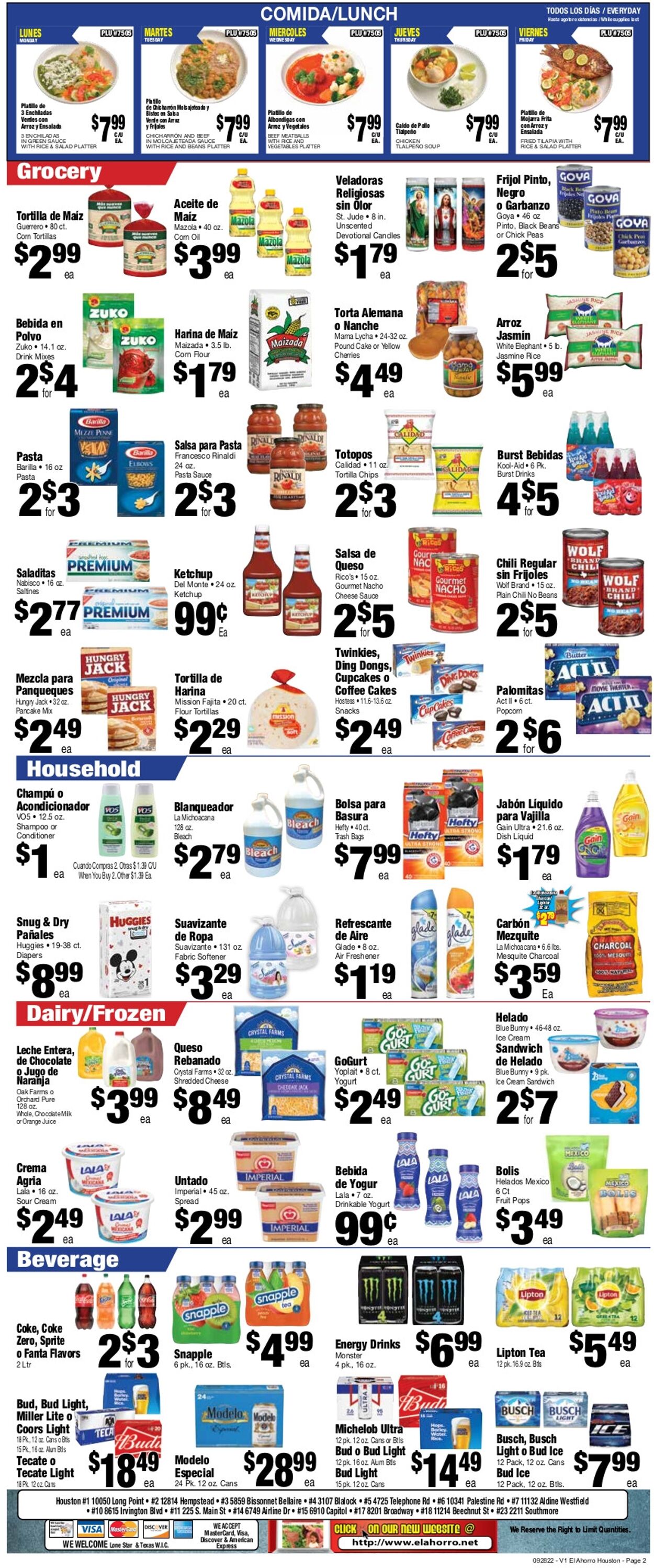 Catalogue El Ahorro Supermarket from 09/28/2022