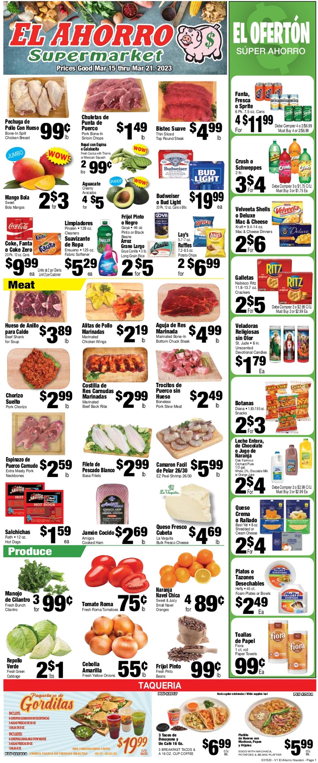 Catalogue El Ahorro Supermarket from 03/15/2023