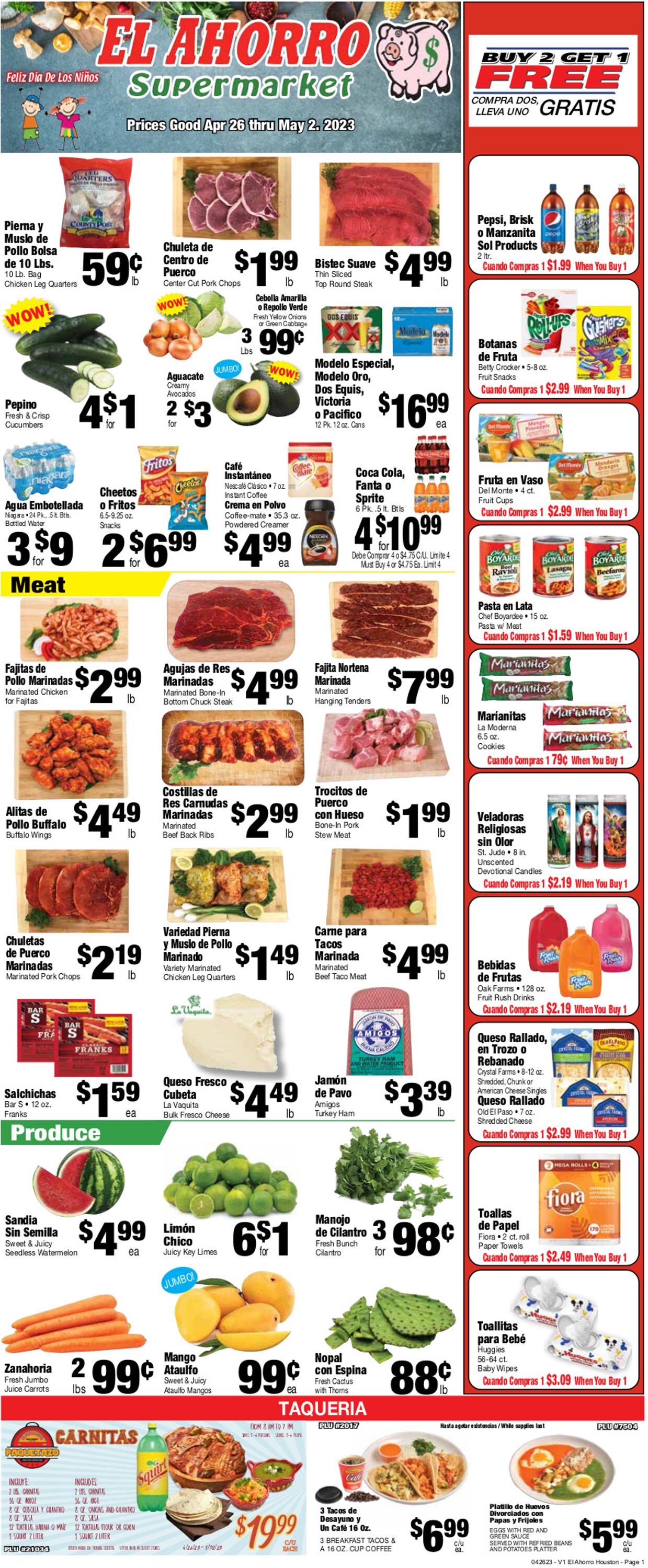 Catalogue El Ahorro Supermarket from 04/26/2023