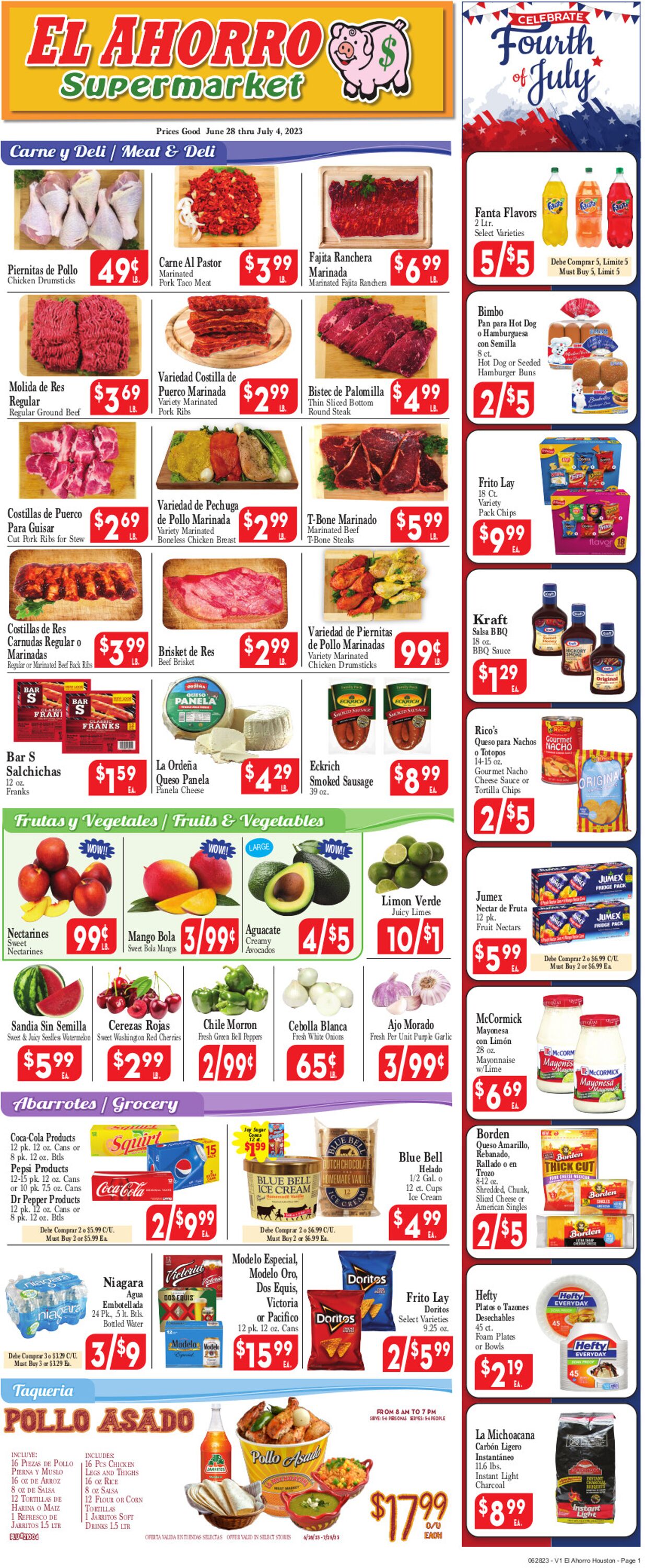 Catalogue El Ahorro Supermarket from 06/28/2023