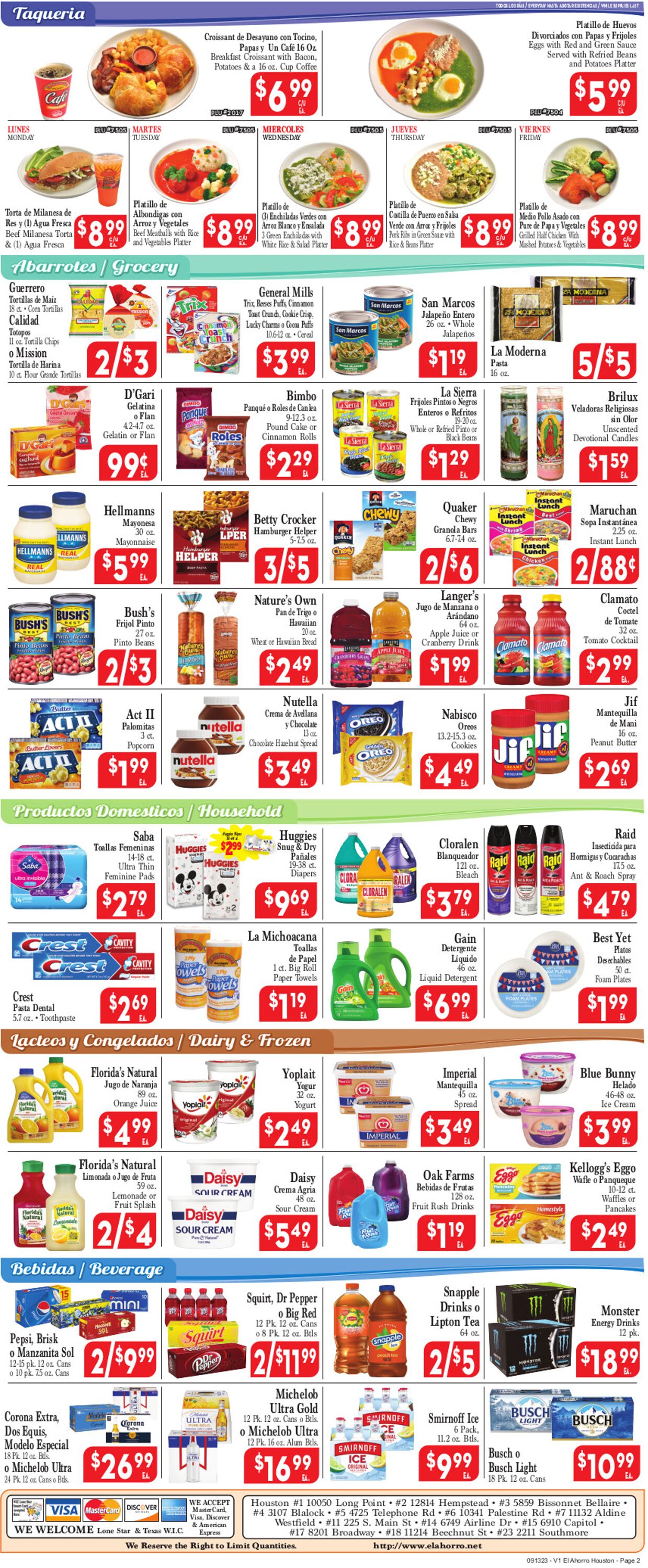 Catalogue El Ahorro Supermarket from 09/13/2023