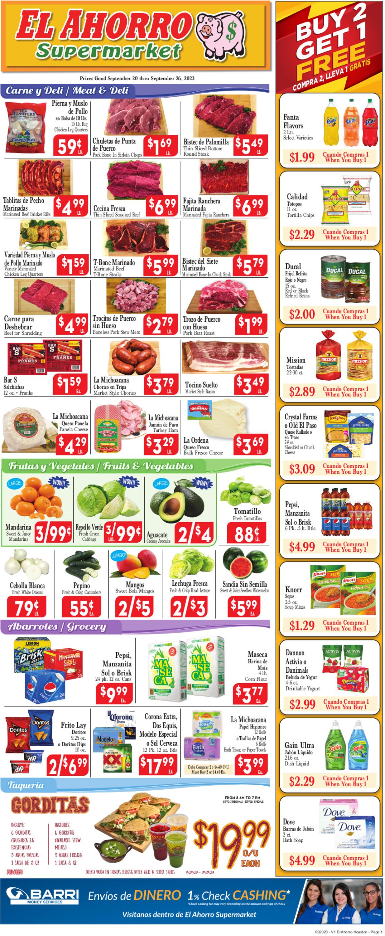 Catalogue El Ahorro Supermarket from 09/20/2023