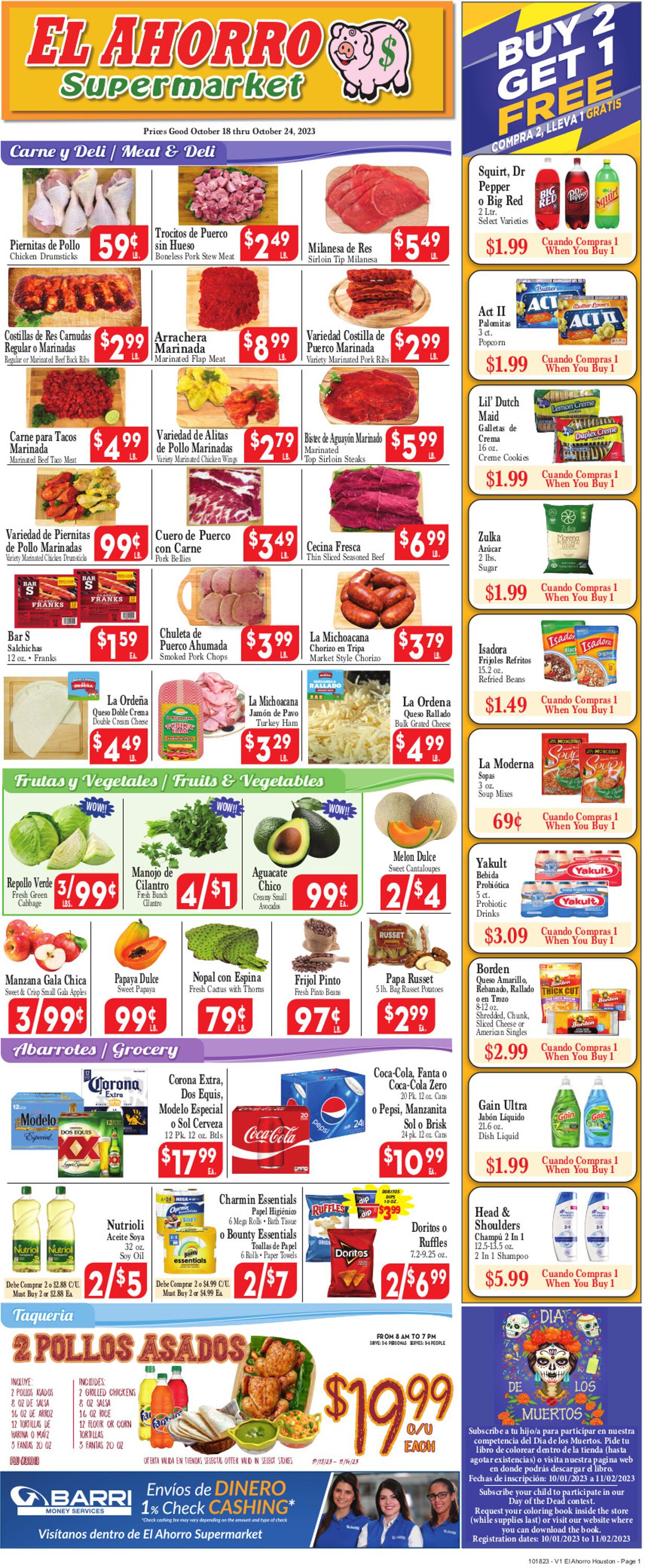 Catalogue El Ahorro Supermarket from 10/18/2023