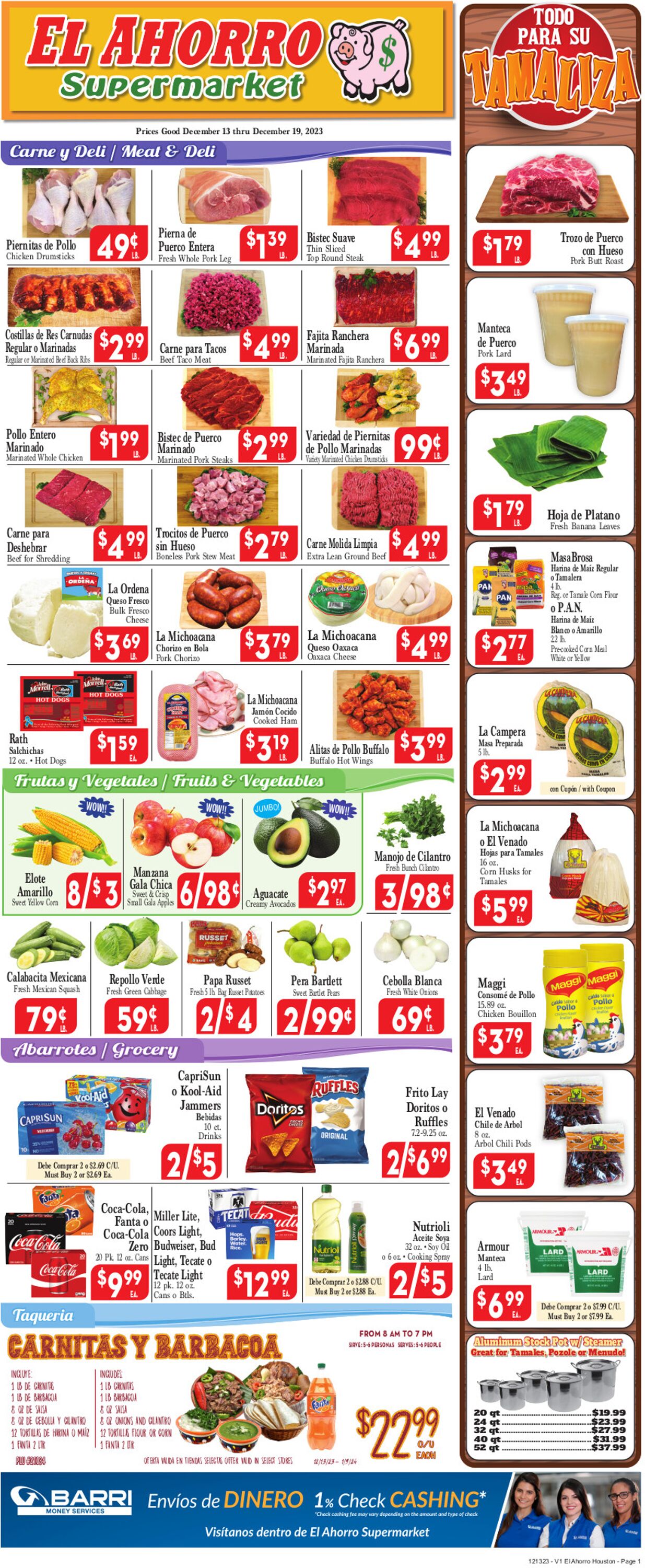 Catalogue El Ahorro Supermarket from 12/13/2023
