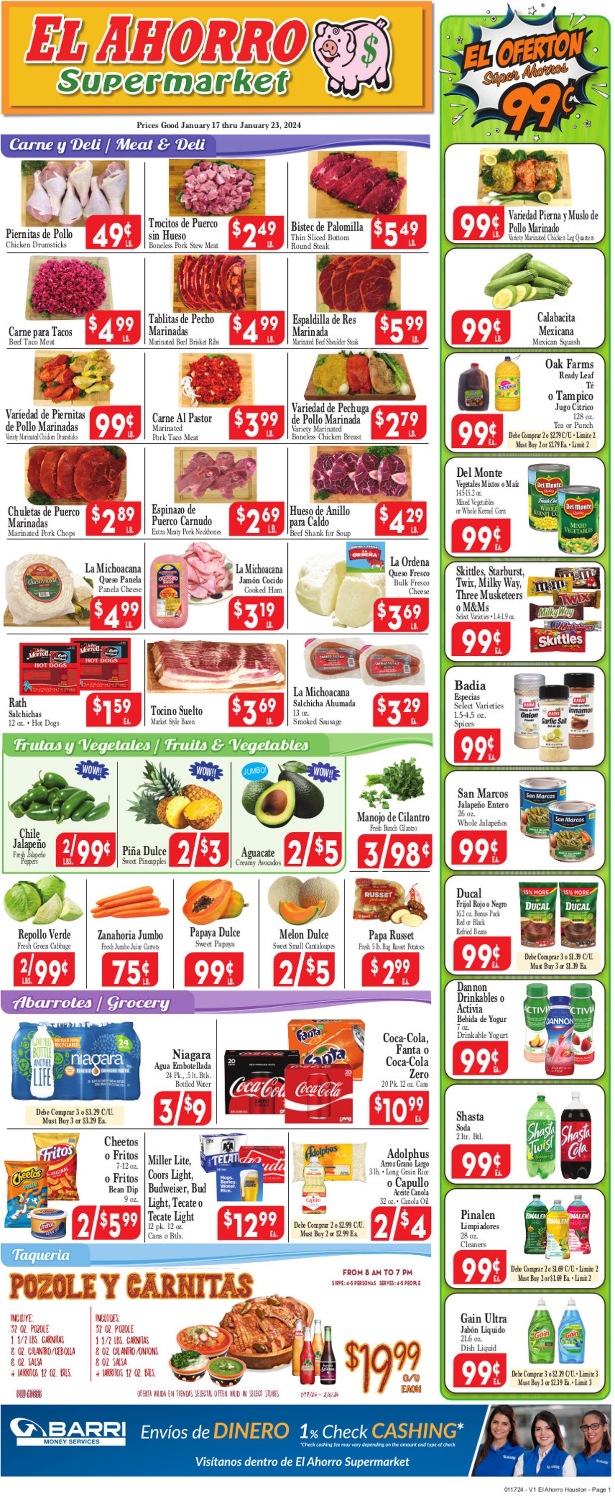 Catalogue El Ahorro Supermarket from 01/17/2024