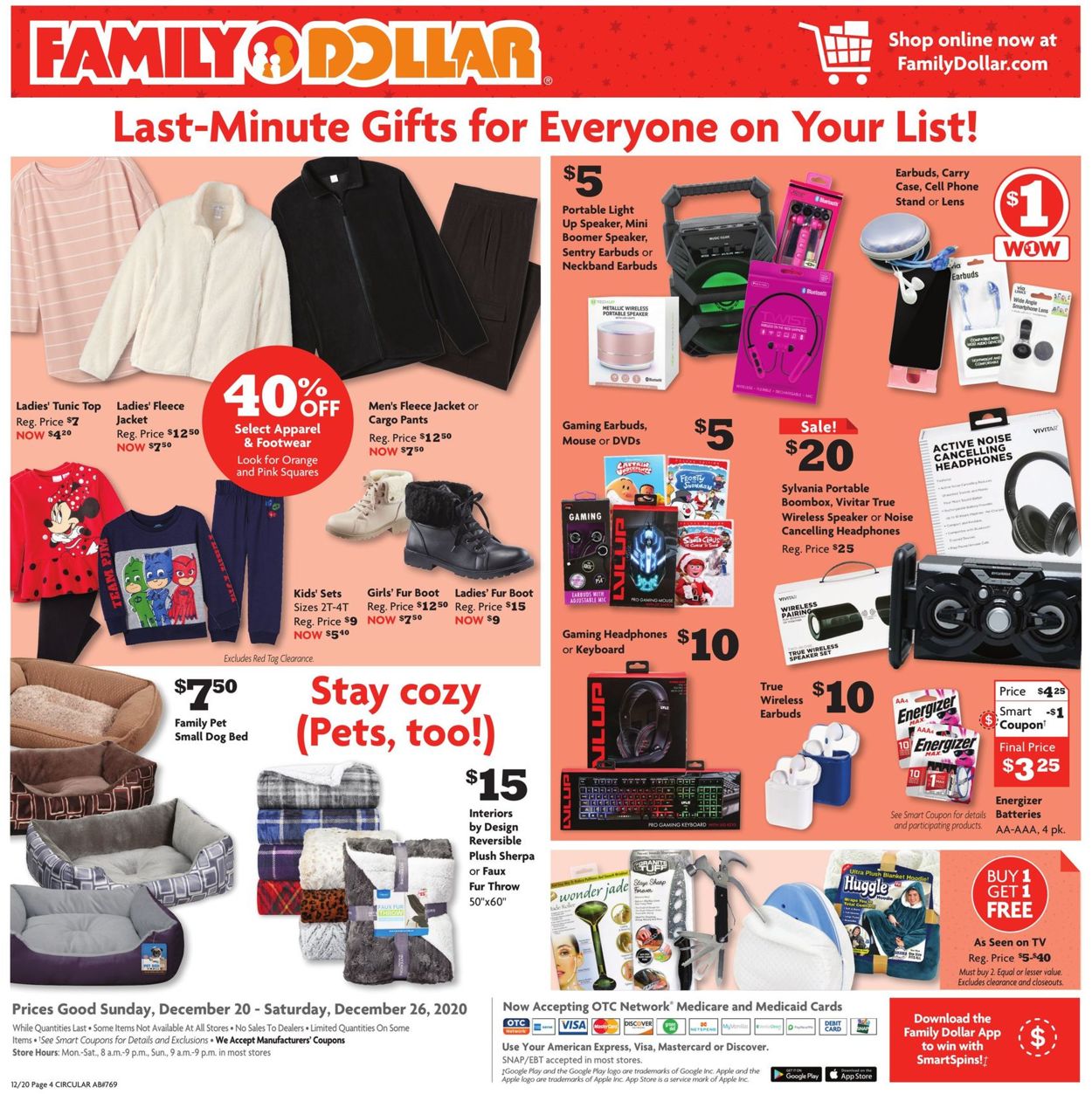 Catalogue Family Dollar from 12/20/2020