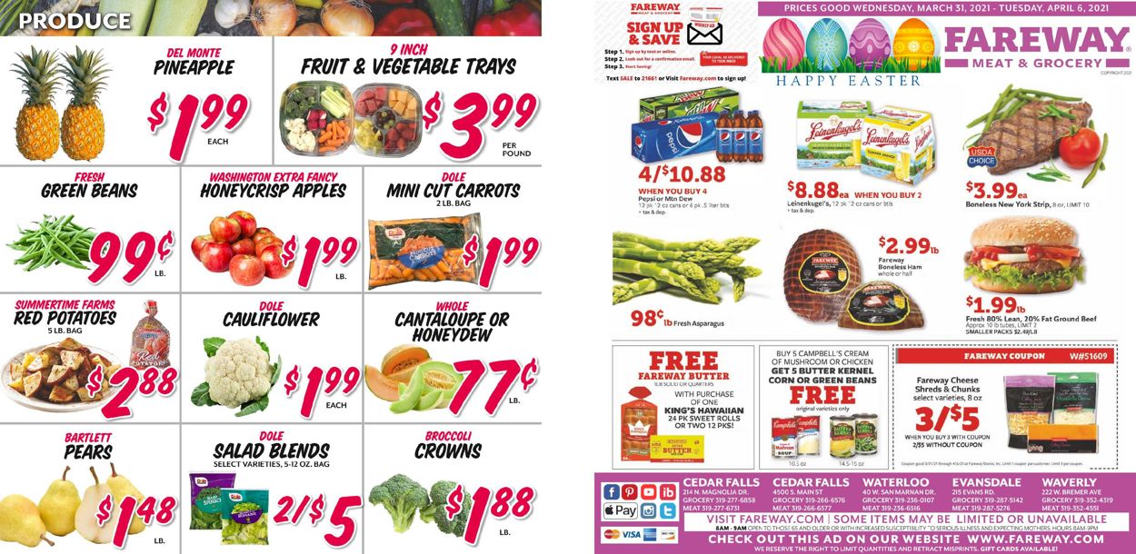 Catalogue Fareway Easter 2021 ad from 03/31/2021