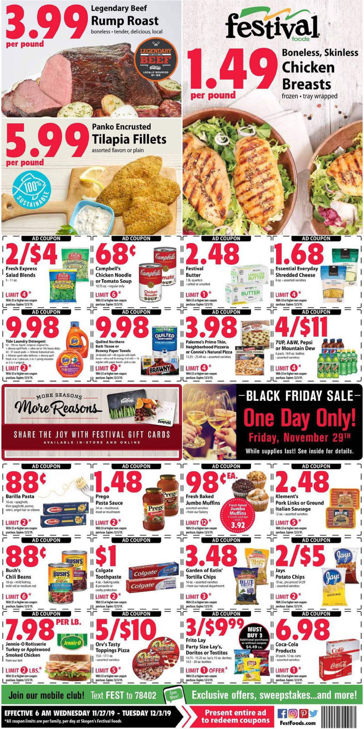 Catalogue Festival Foods Black Friday Ad 2019 from 11/27/2019