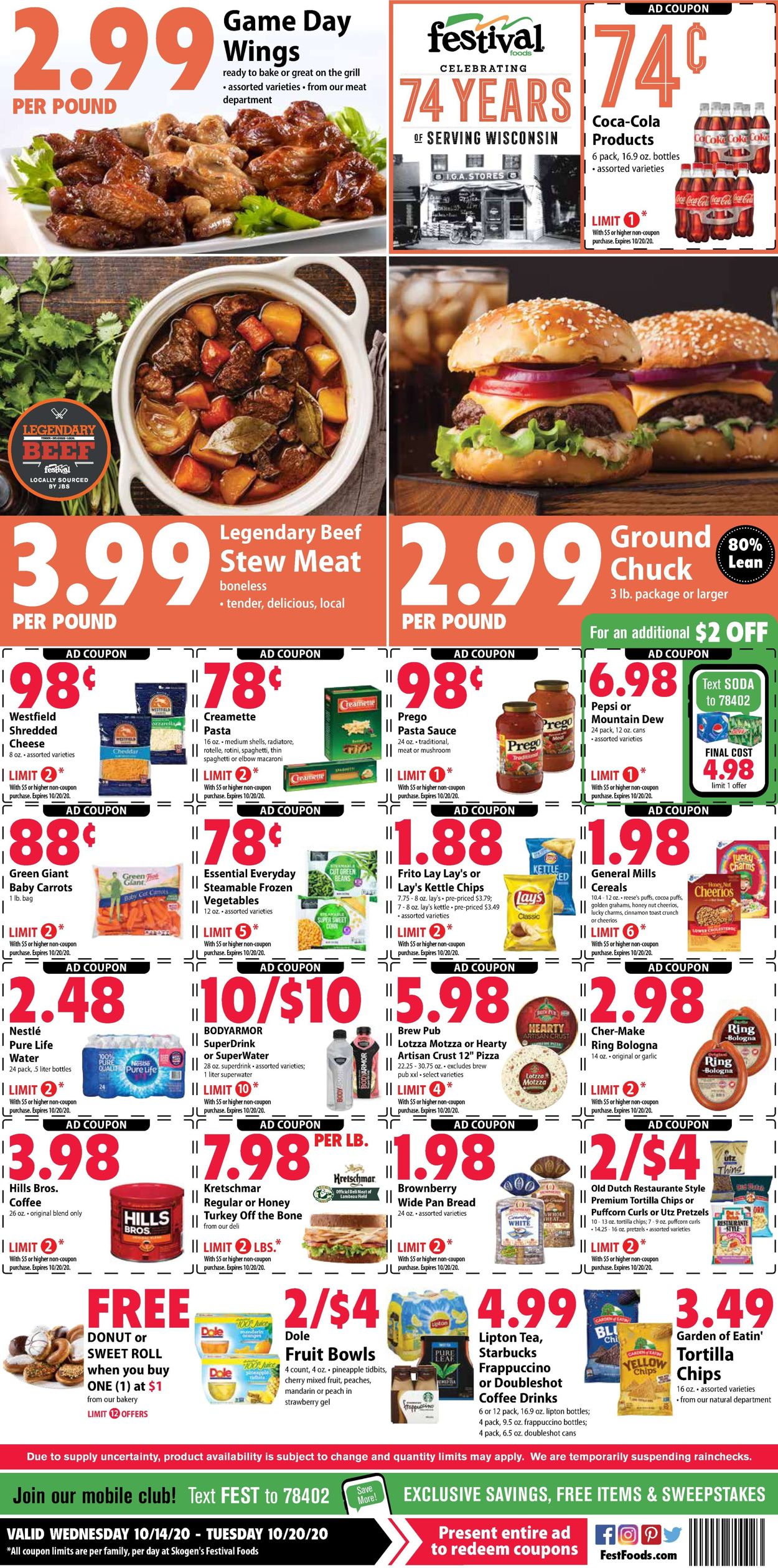 Festival Foods Current weekly ad 10/14 10/27/2020