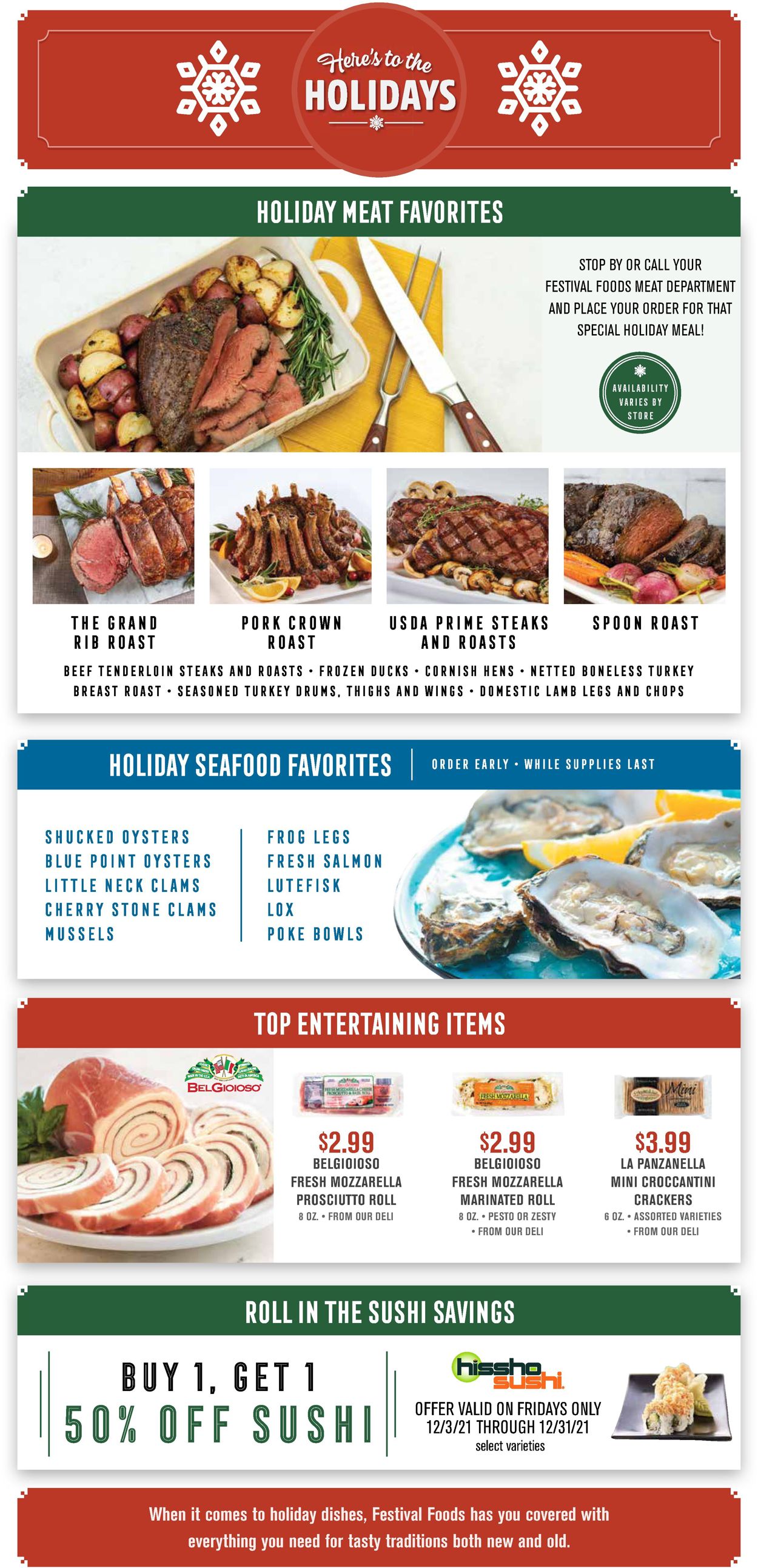 Catalogue Festival Foods HOLIDAYS 2021 from 12/01/2021
