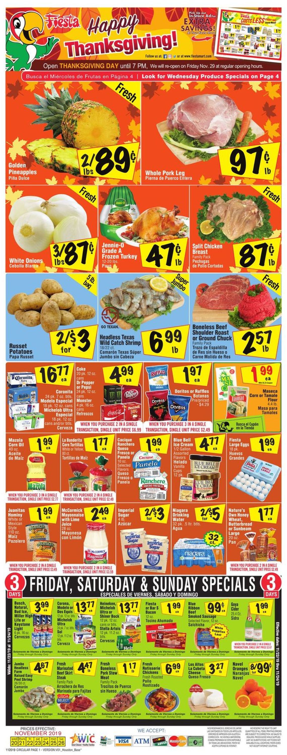 Fiesta Mart - Thanksgiving Ad 2019 Current weekly ad 11/20 - 11/26/2019 ...