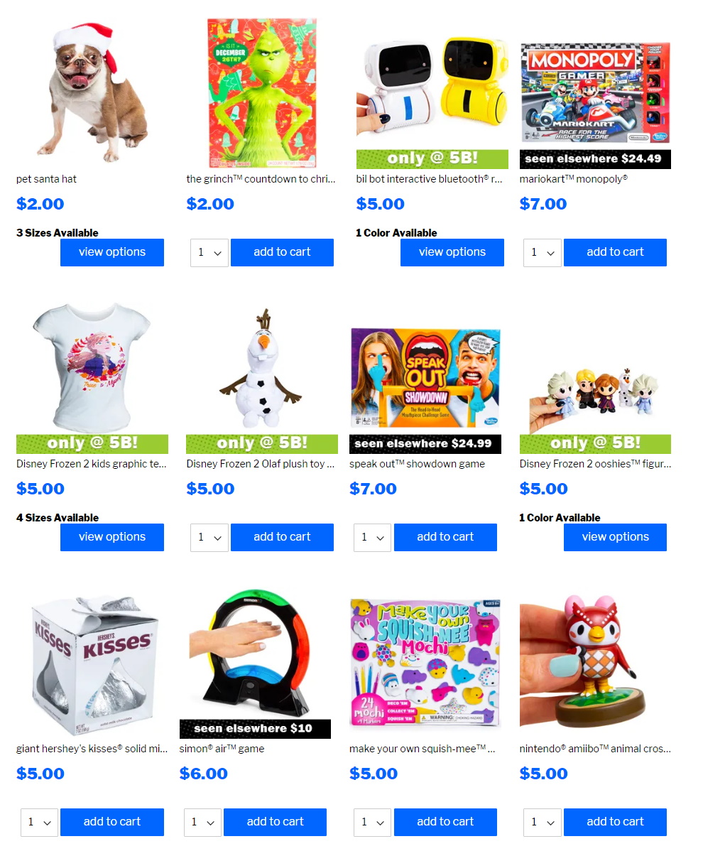 Catalogue Five Below - Holidays Ad 2019 from 12/05/2019