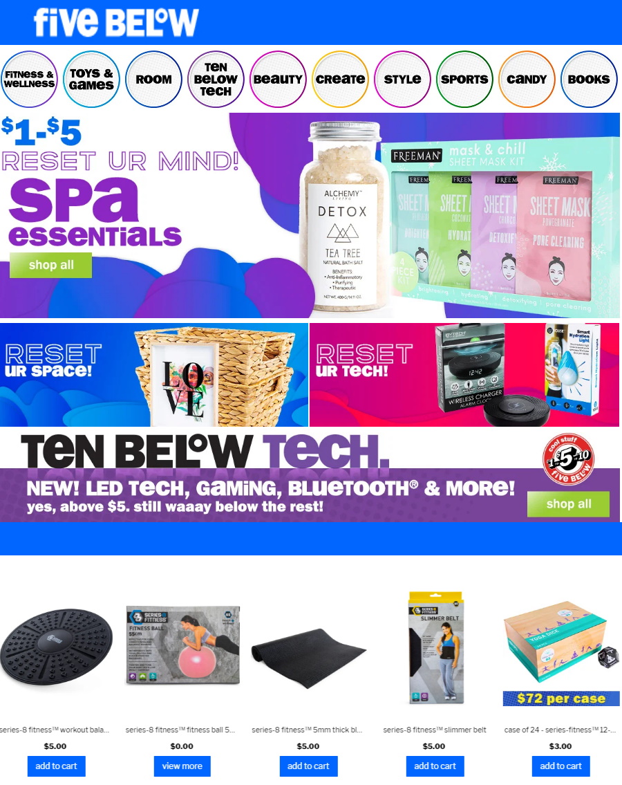 Catalogue Five Below from 01/16/2020