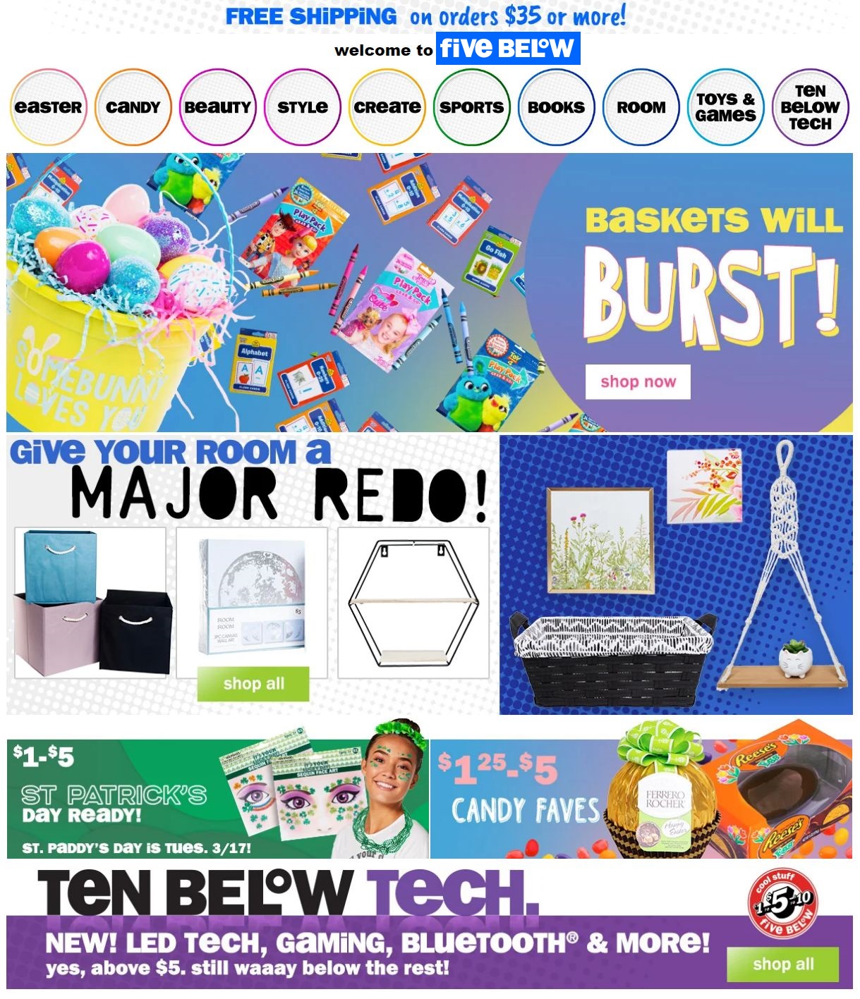 Catalogue Five Below from 02/25/2020
