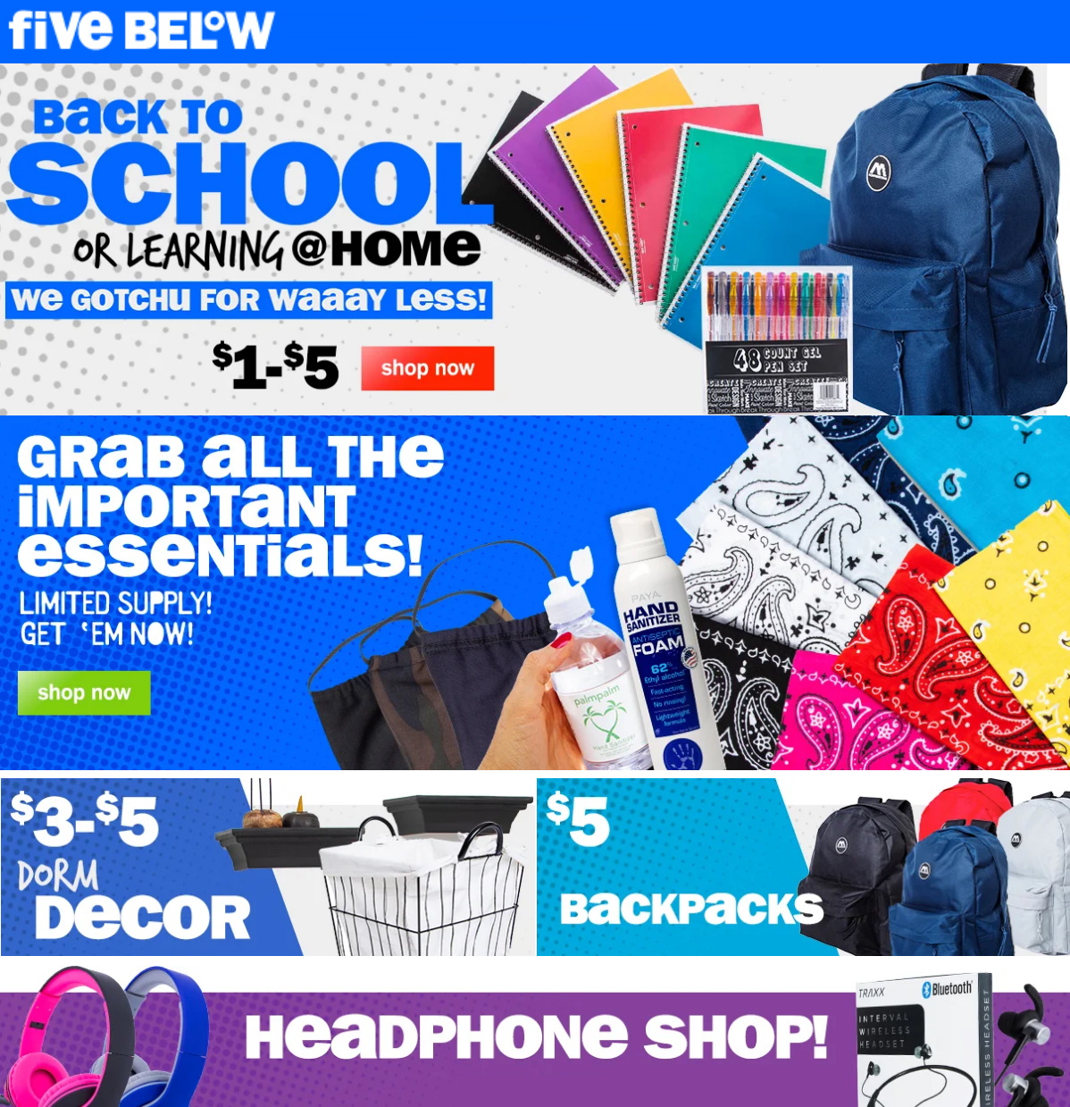 Catalogue Five Below from 07/15/2020