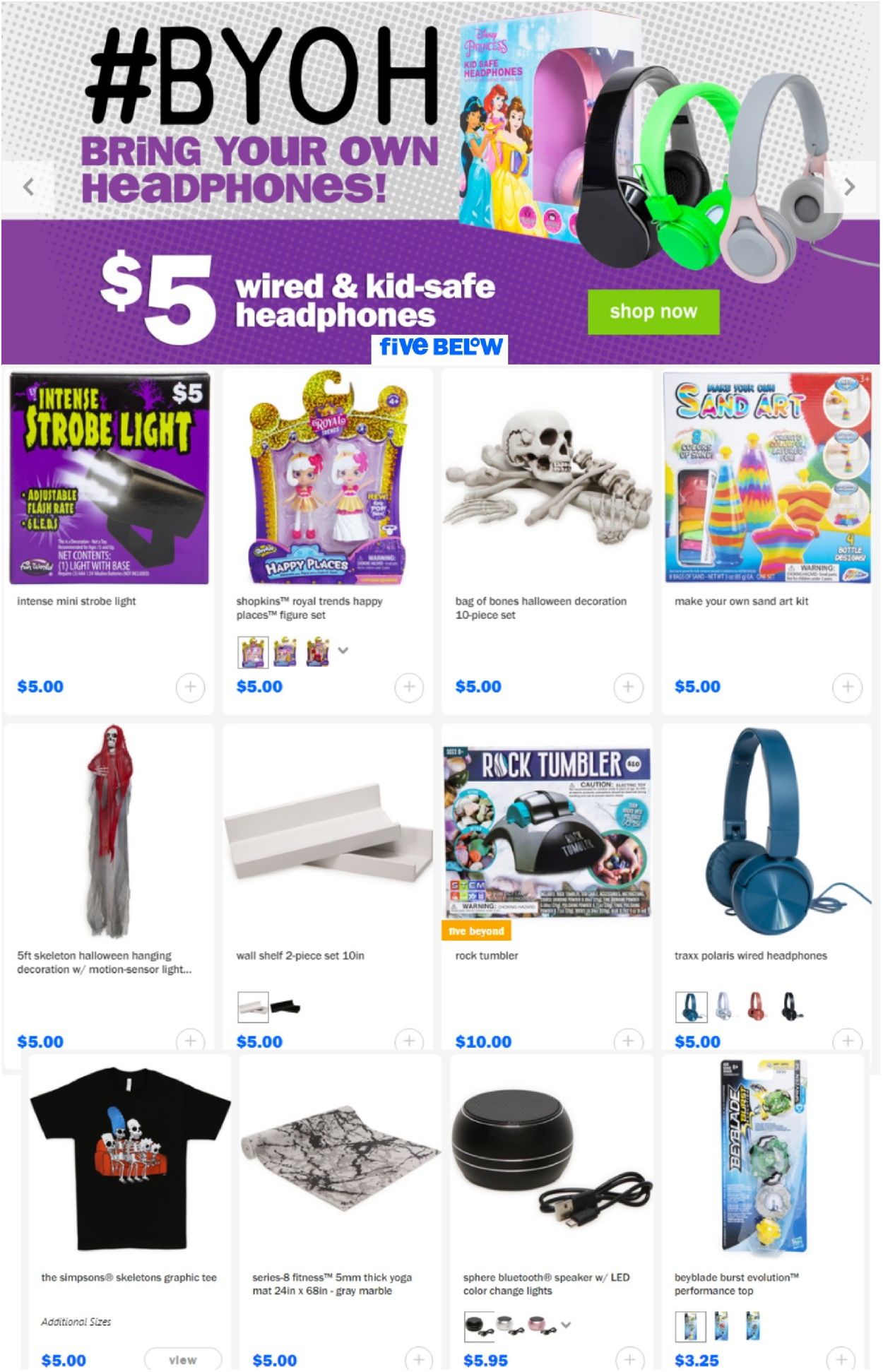 Catalogue Five Below from 09/29/2020