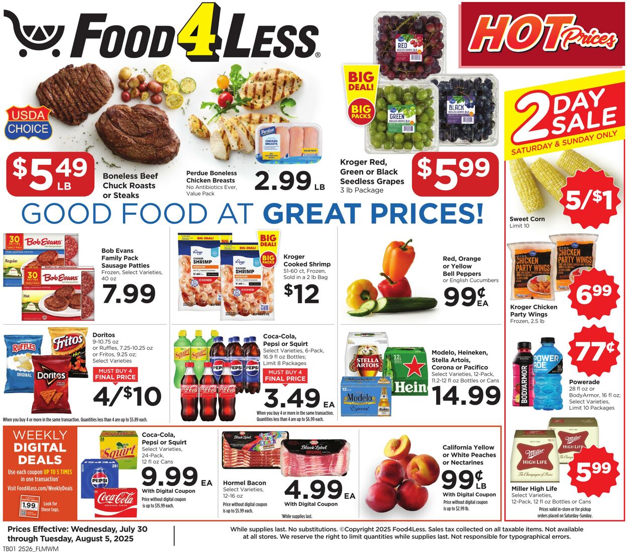 Catalogue Food 4 Less from 07/30/2025