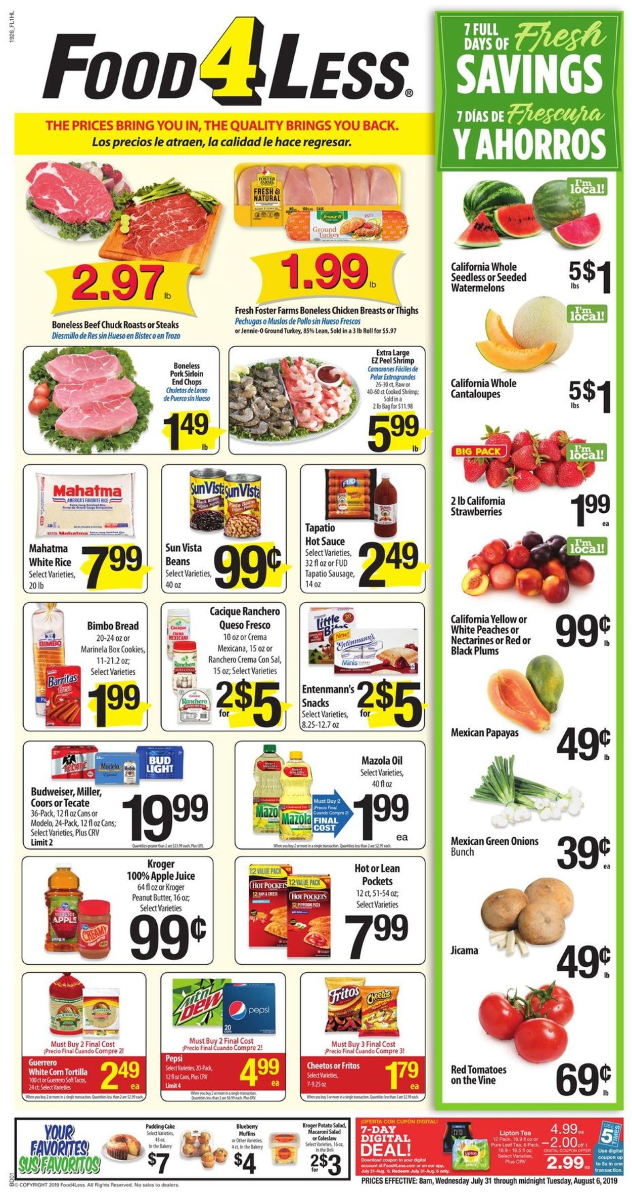 Catalogue Food 4 Less from 07/31/2019
