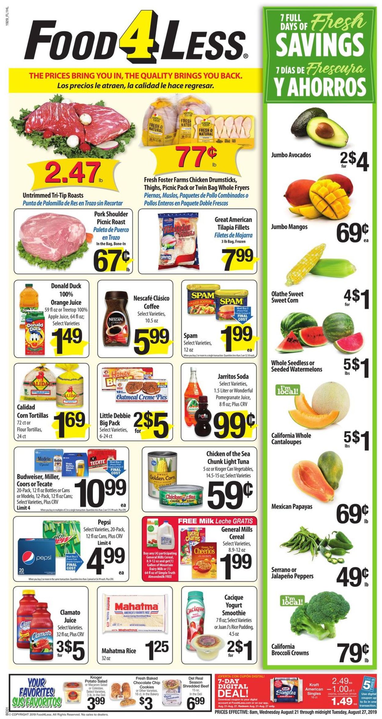 Catalogue Food 4 Less from 08/21/2019