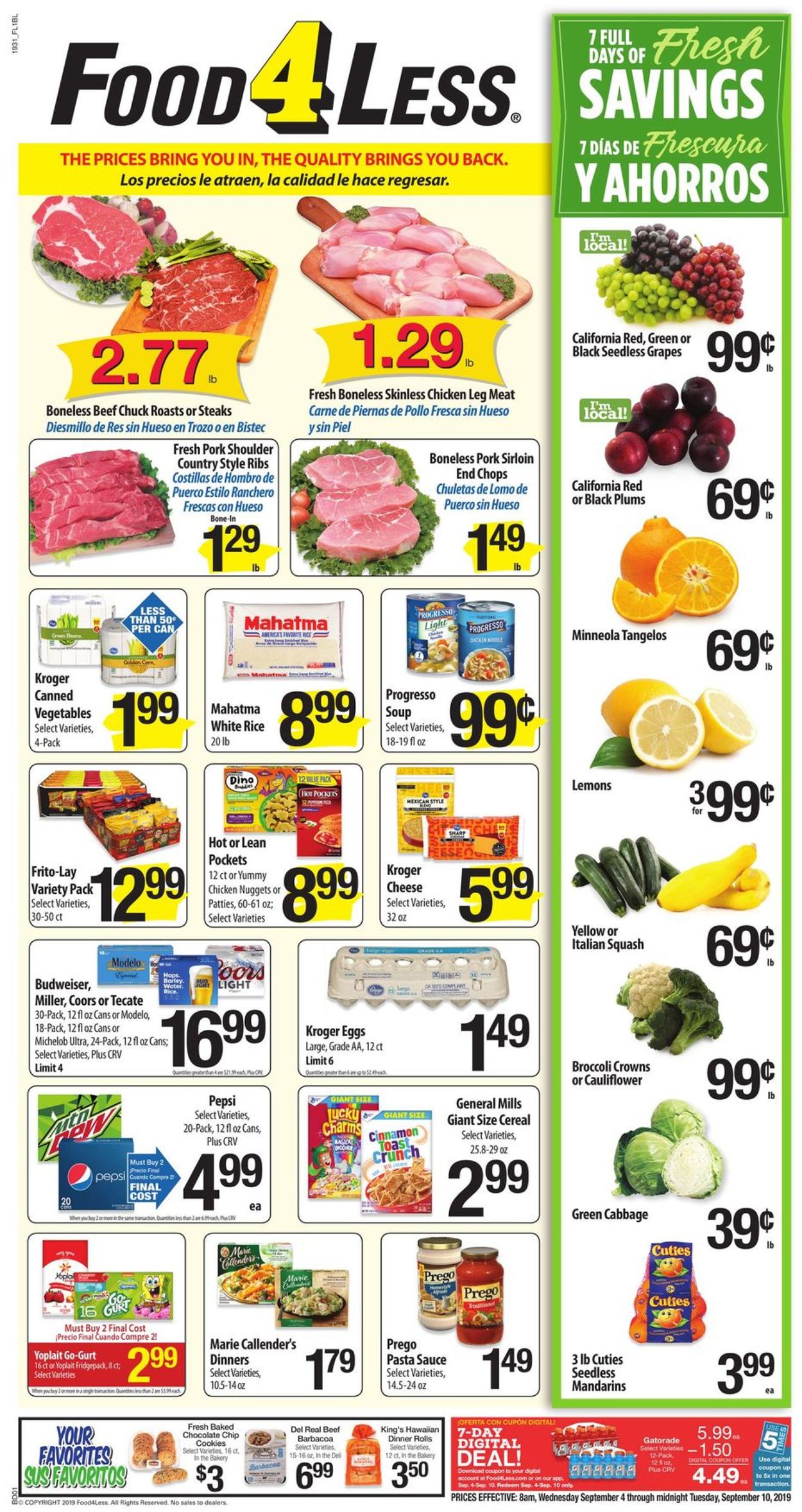Catalogue Food 4 Less from 09/04/2019