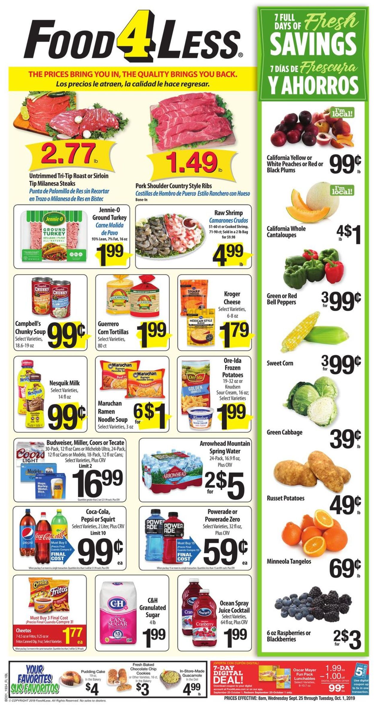 Catalogue Food 4 Less from 09/25/2019