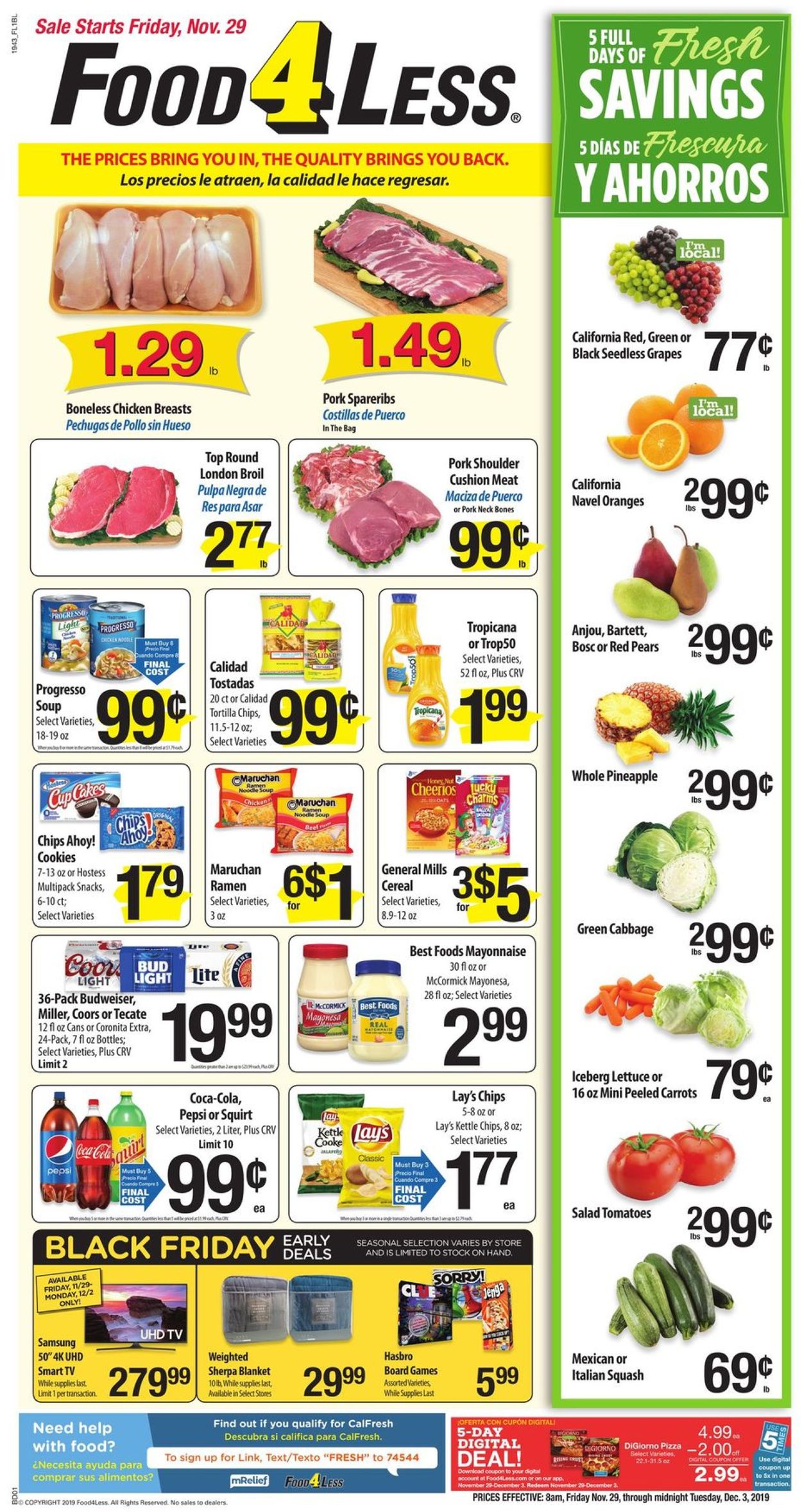 Catalogue Food 4 Less from 11/29/2019