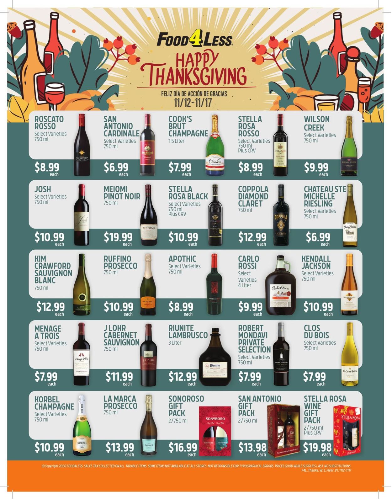 Catalogue Food 4 Less Thanksgiving 2020 from 11/12/2020