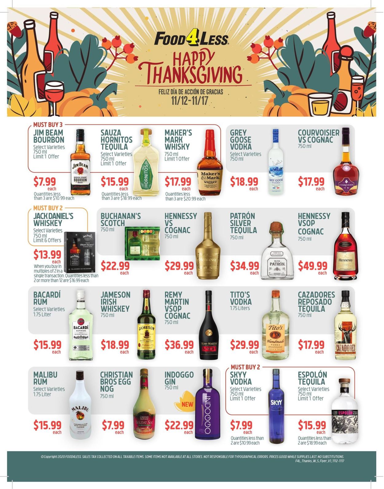 Catalogue Food 4 Less Thanksgiving 2020 from 11/12/2020