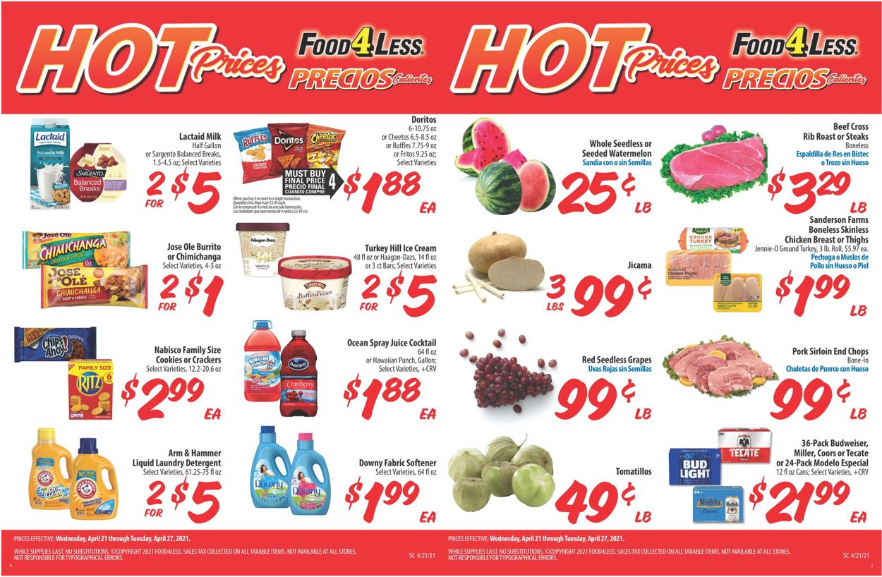 Catalogue Food 4 Less from 04/21/2021