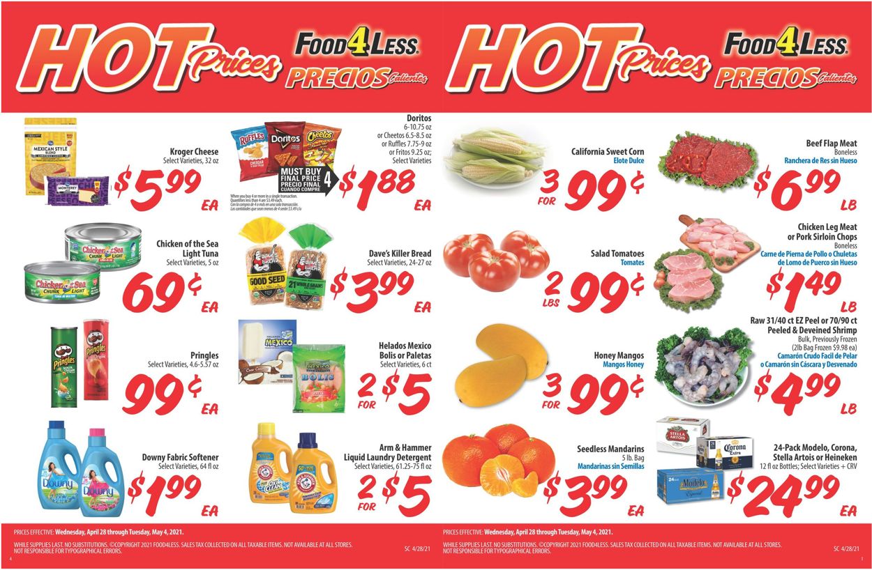 Catalogue Food 4 Less from 04/28/2021