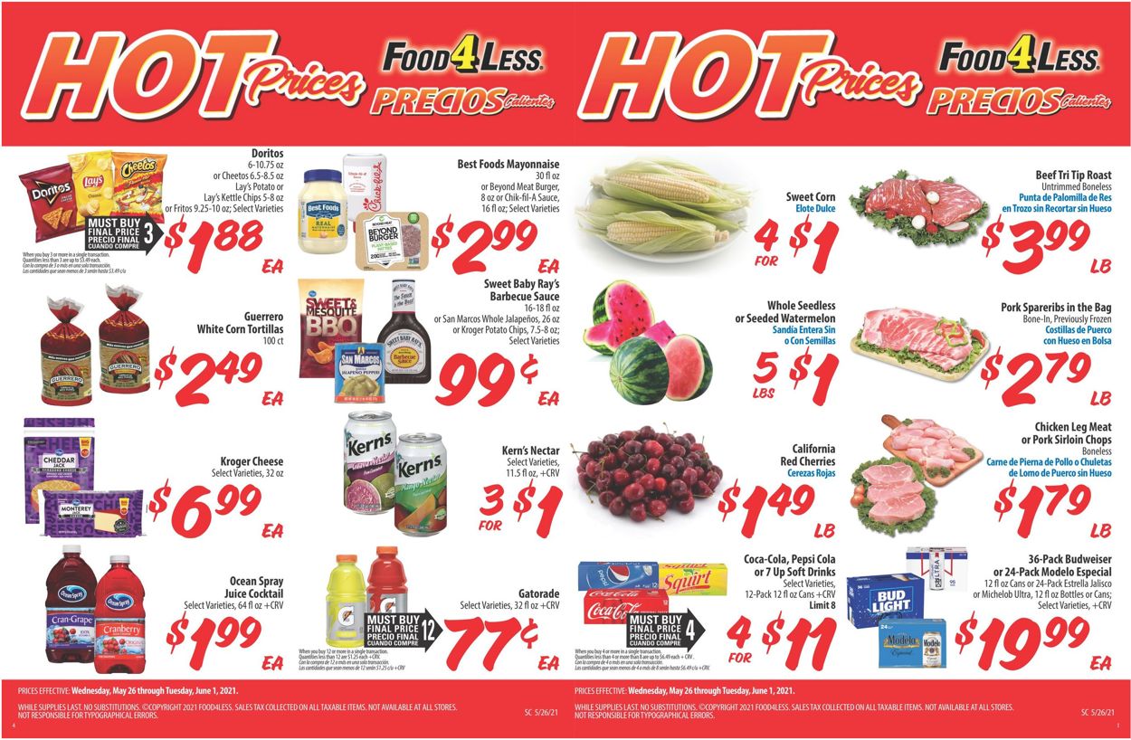Catalogue Food 4 Less from 05/26/2021