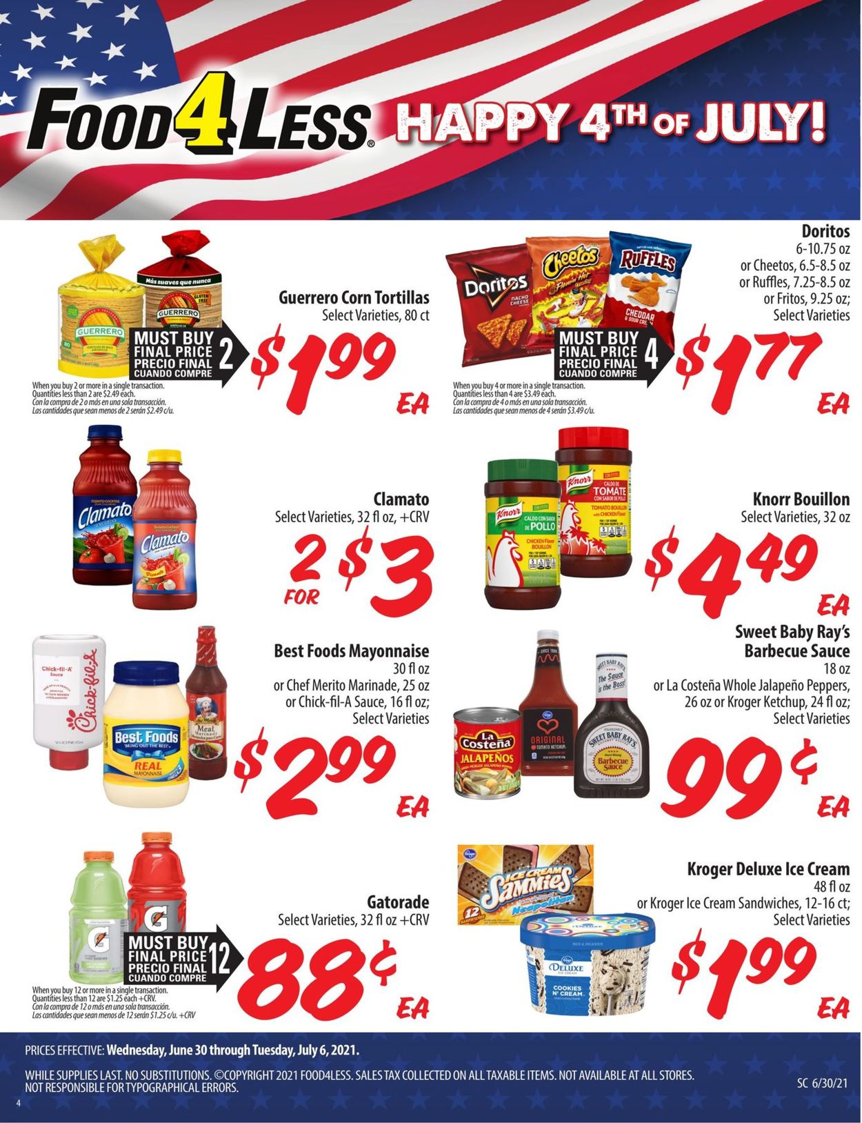 Catalogue Food 4 Less from 06/30/2021