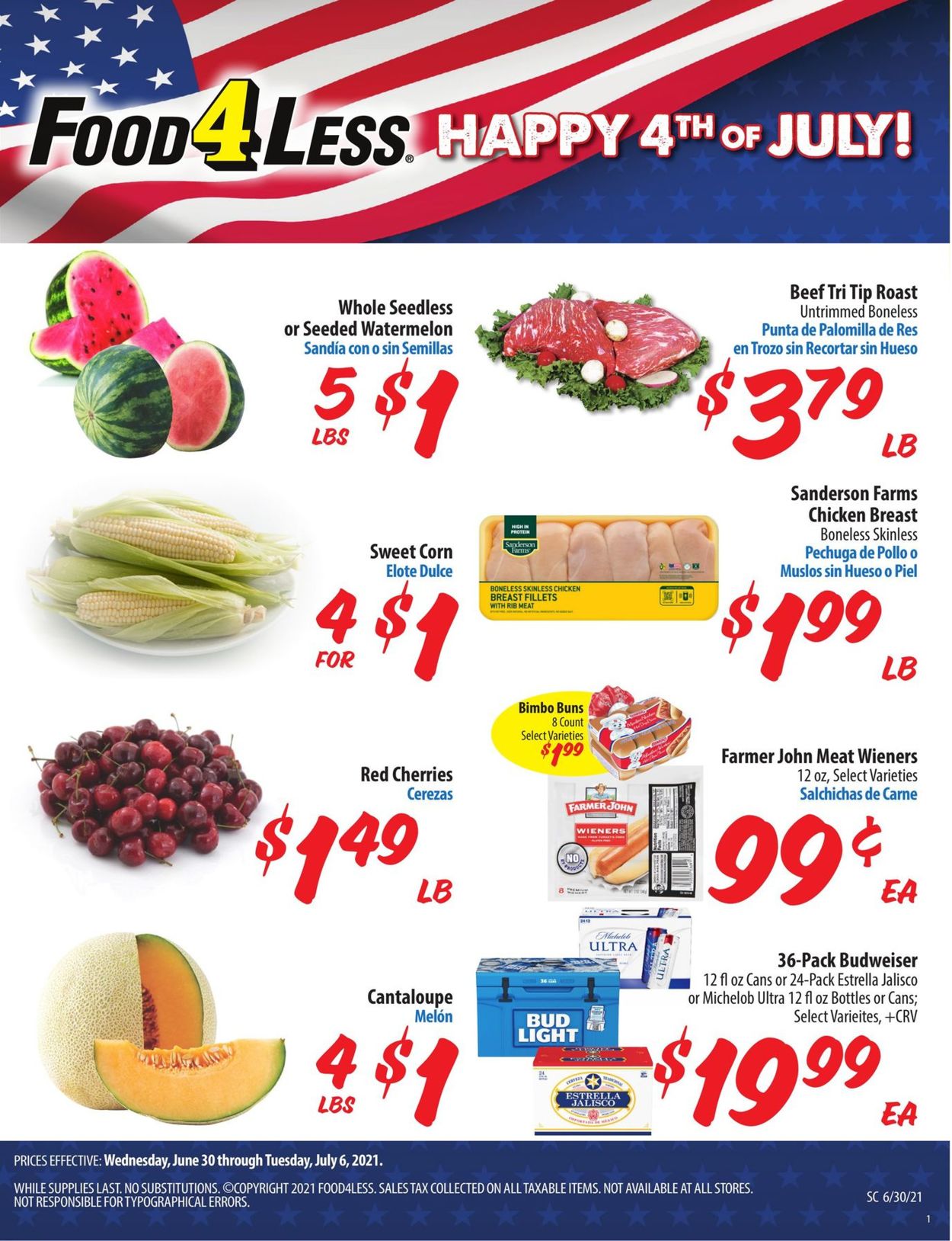 Catalogue Food 4 Less from 06/30/2021