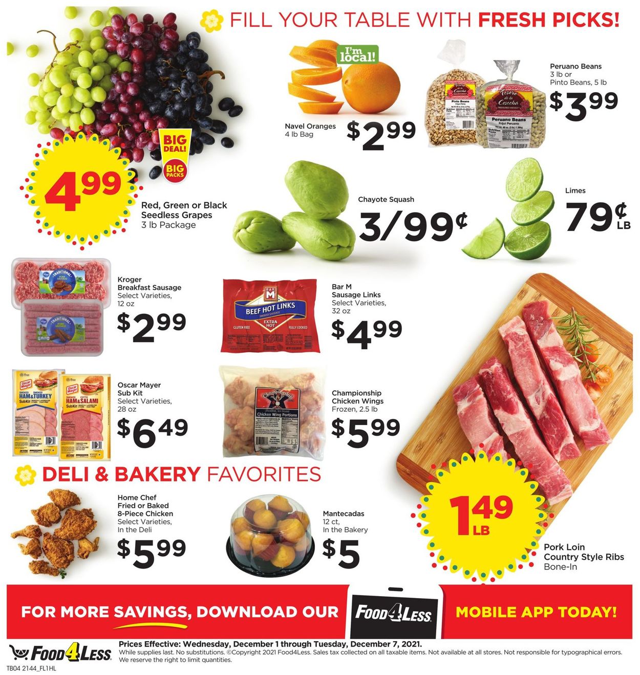 Catalogue Food 4 Less from 12/01/2021