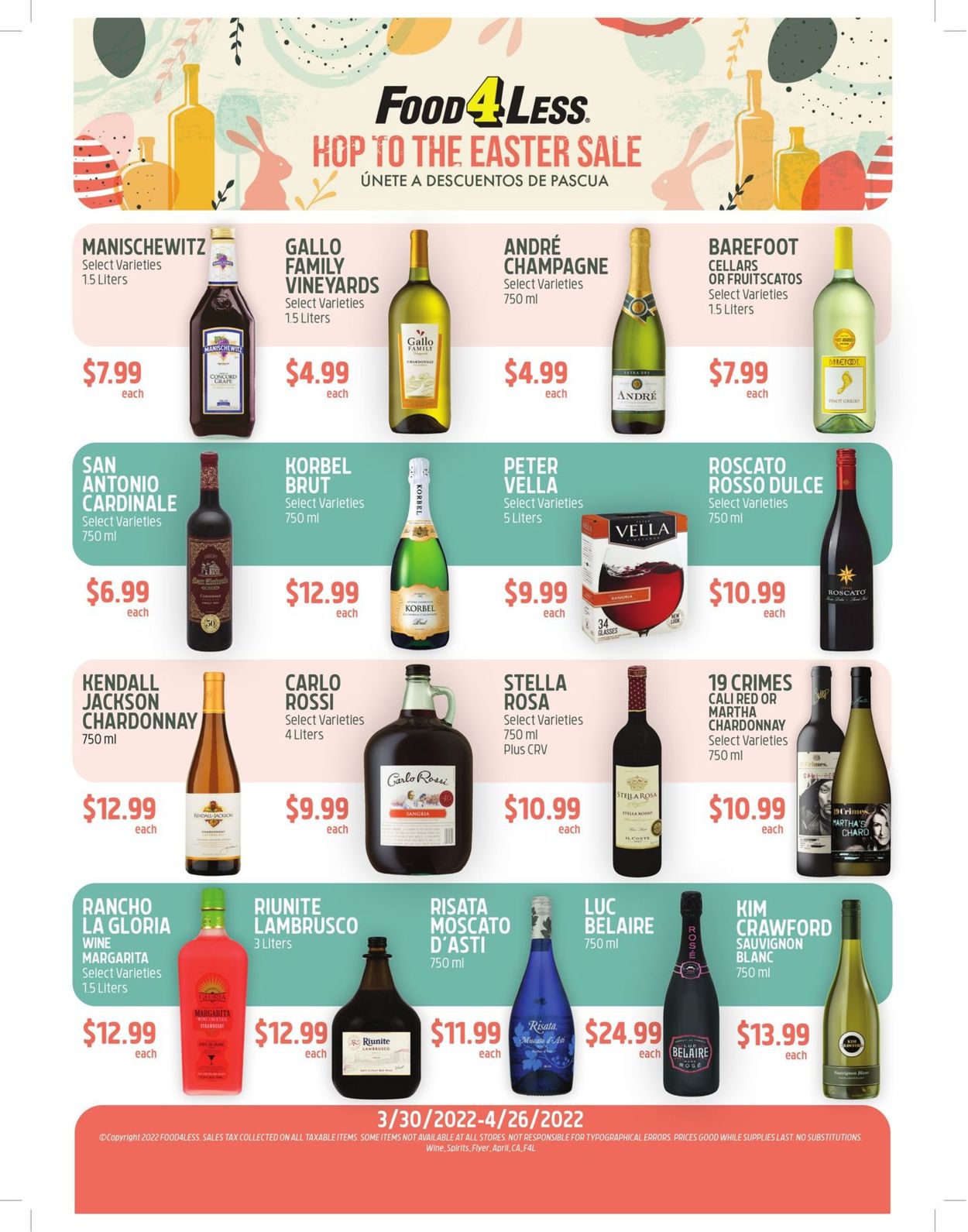 Catalogue Food 4 Less EASTER 2022 from 03/30/2022